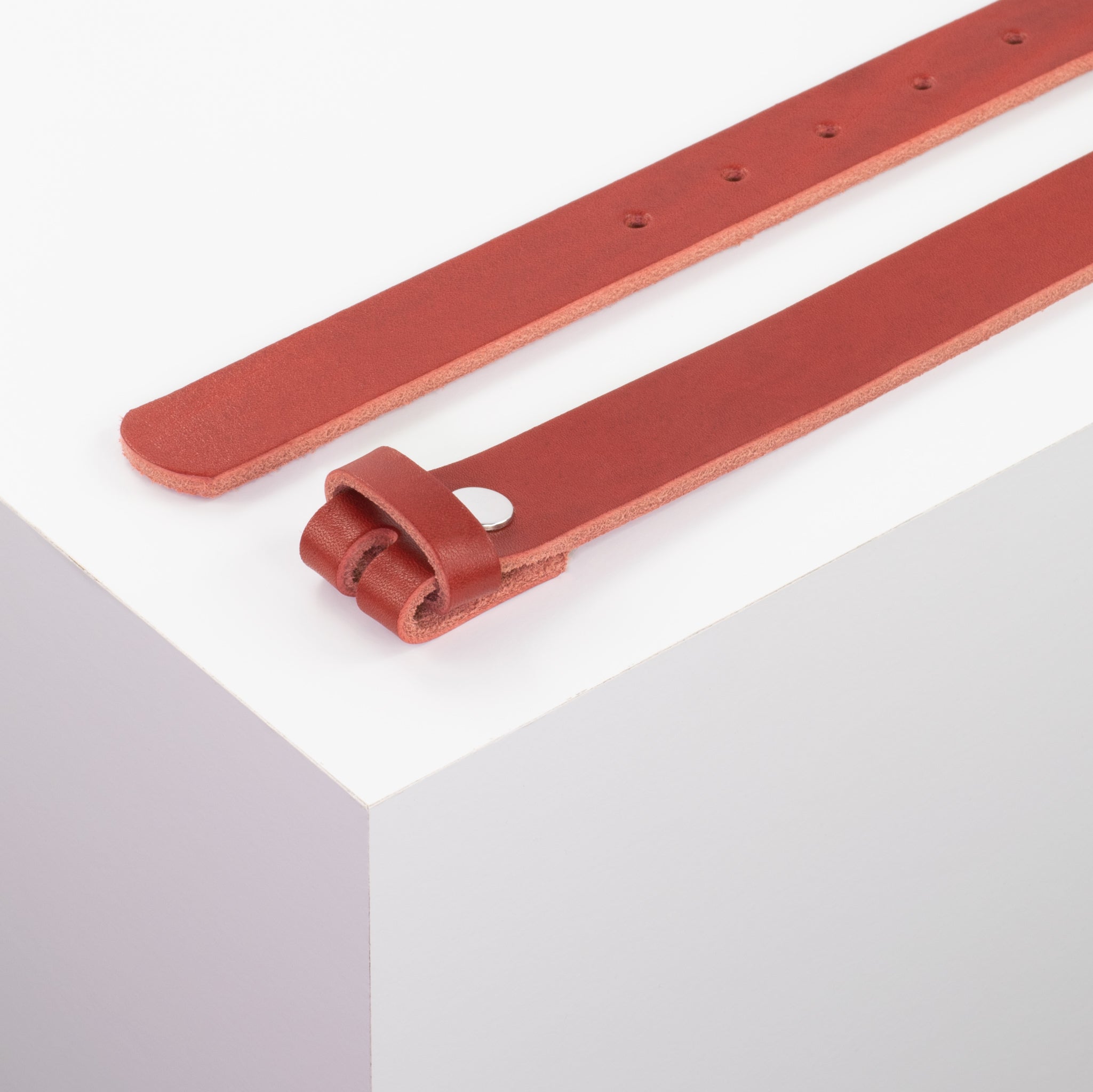Ledergürtel 2.5cm rot ohne Muster#farbe_rot