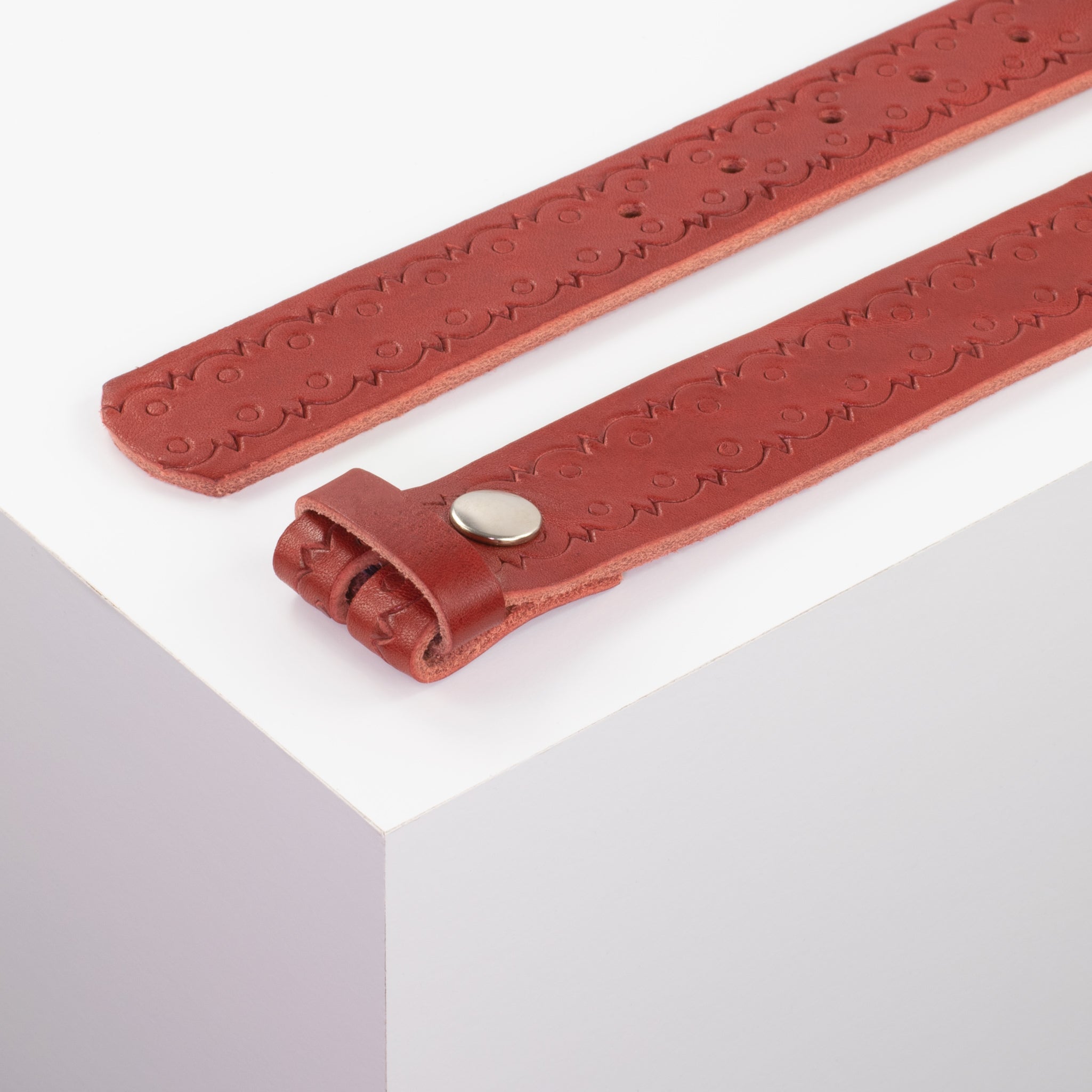 Ledergürtel 3.5cm rot Lochwelle#farbe_rot