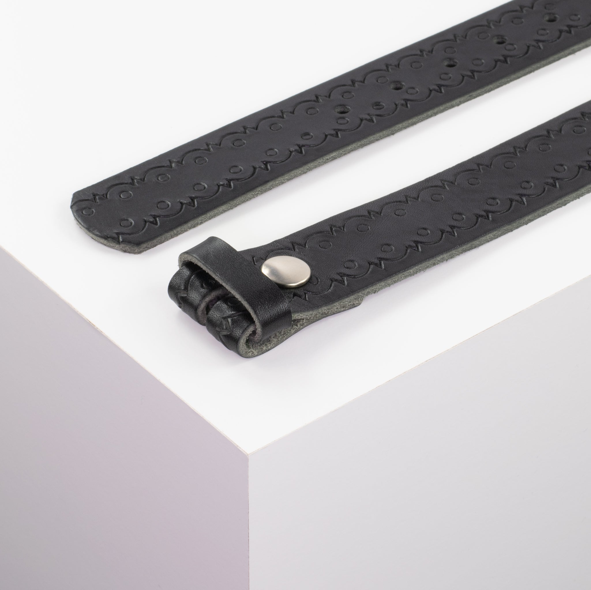 Ledergürtel 3.5cm schwarz Lochwelle#farbe_schwarz