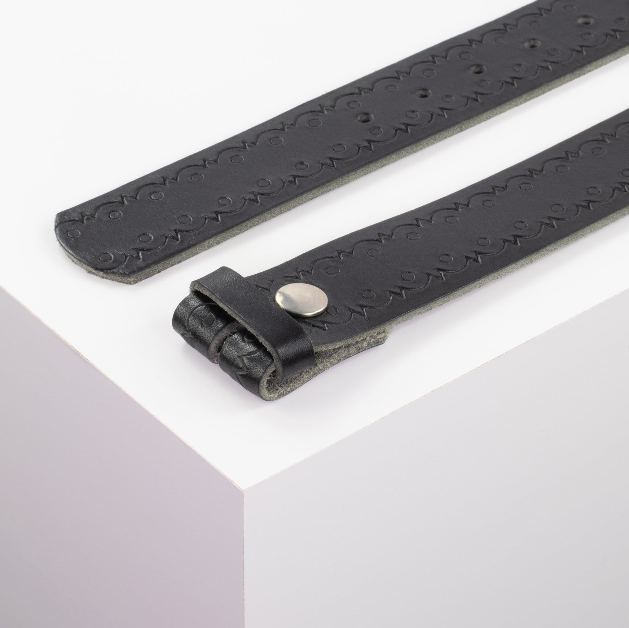 Ledergürtel 4cm schwarz Lochwelle#farbe_schwarz
