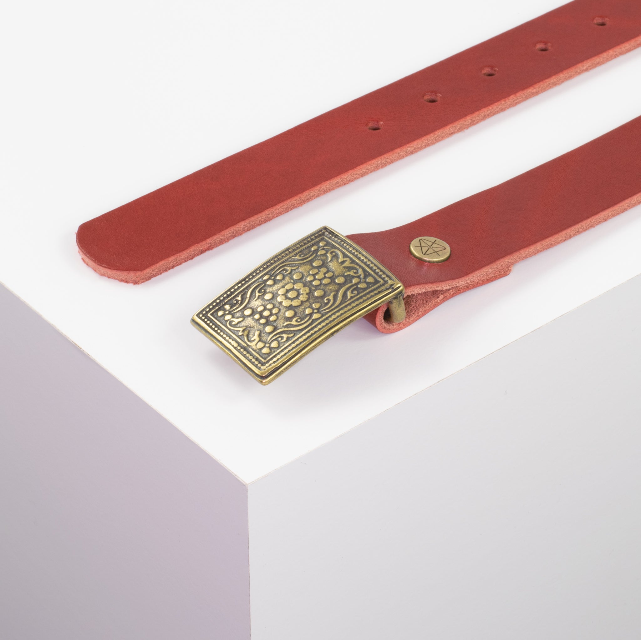 Ledergürtel 3cm rot ohne Muster#farbe_rot