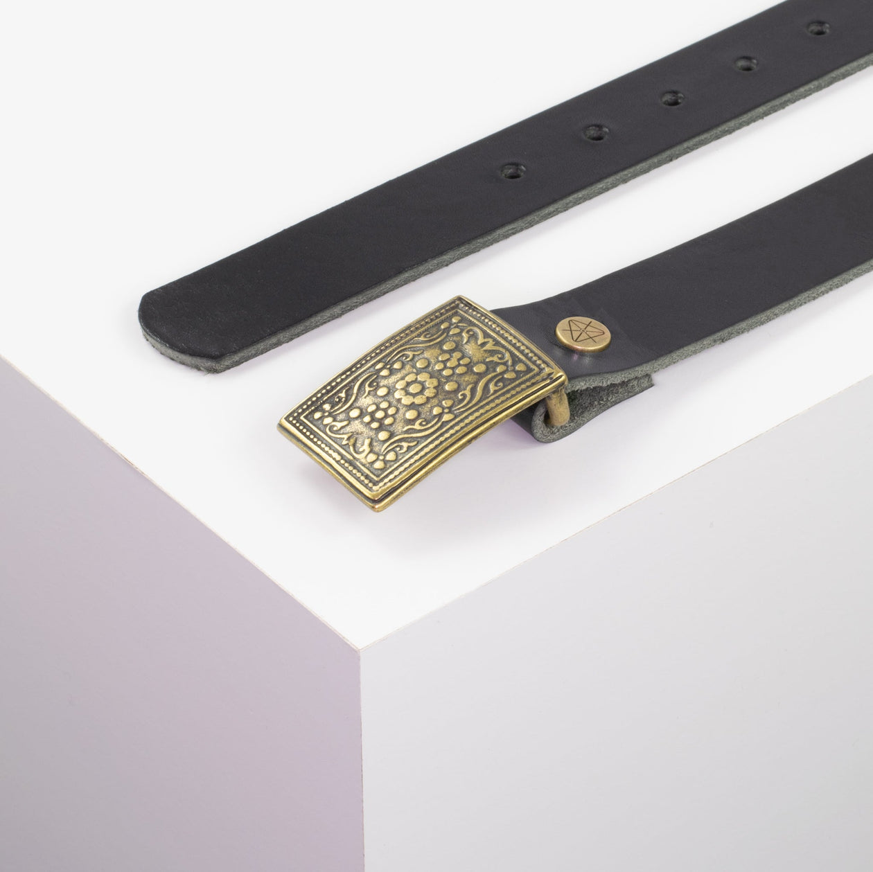 Ledergürtel 3cm mit Schnalle Kitzbühel messing schwarz ohne Muster