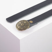 Ledergürtel 3cm mit Schnalle Montafon messing navi ohne Muster