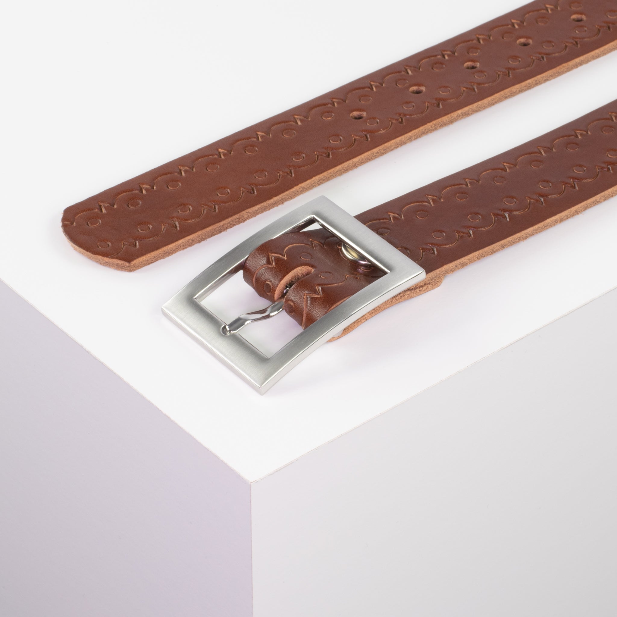 Ledergürtel mit Schnalle Sydney cognac Lochwelle#farbe_cognac