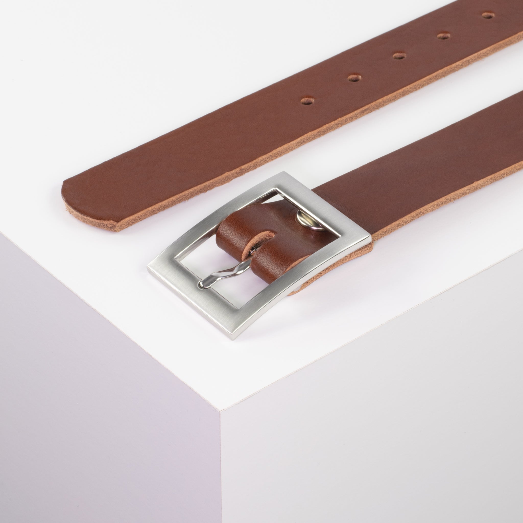 Ledergürtel mit Schnalle Sydney cognac ohne Muster#farbe_cognac