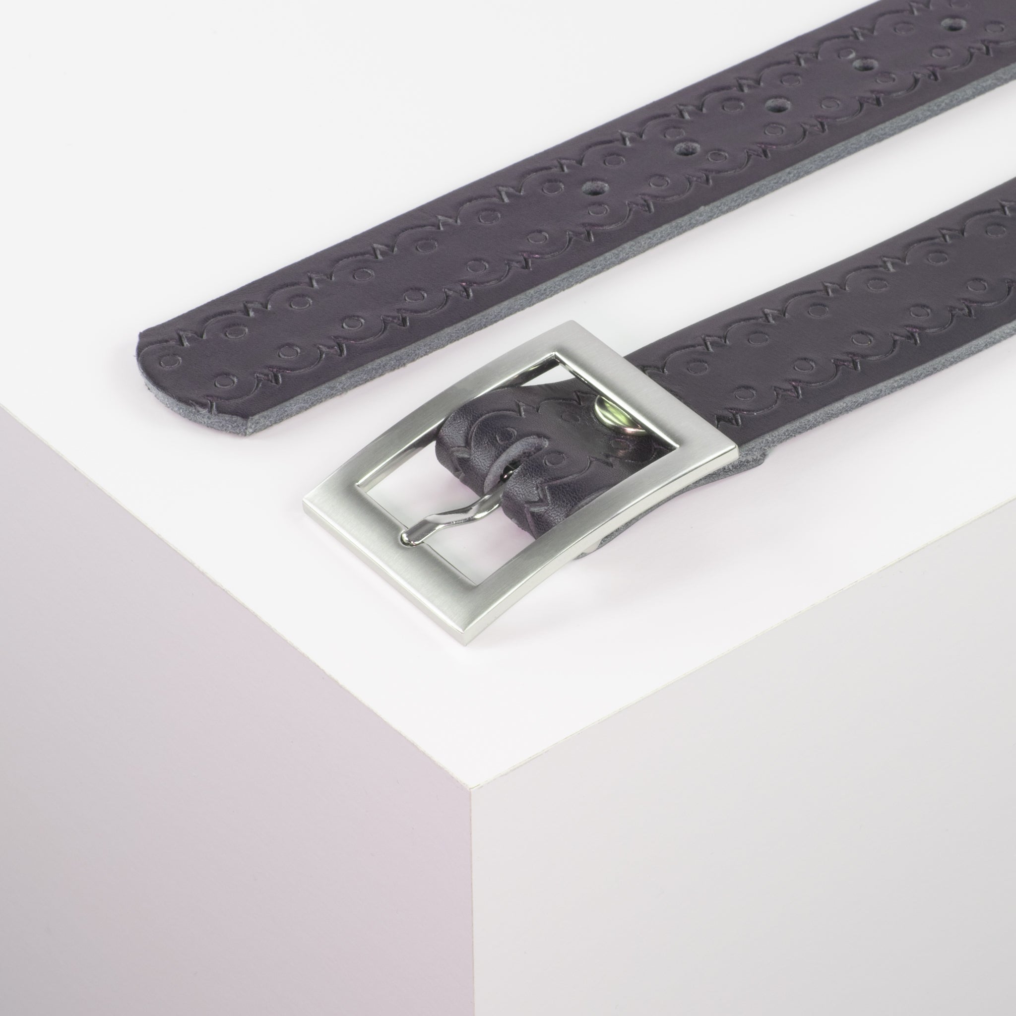 Ledergürtel mit Schnalle Sydney blau Lochwelle#farbe_blau