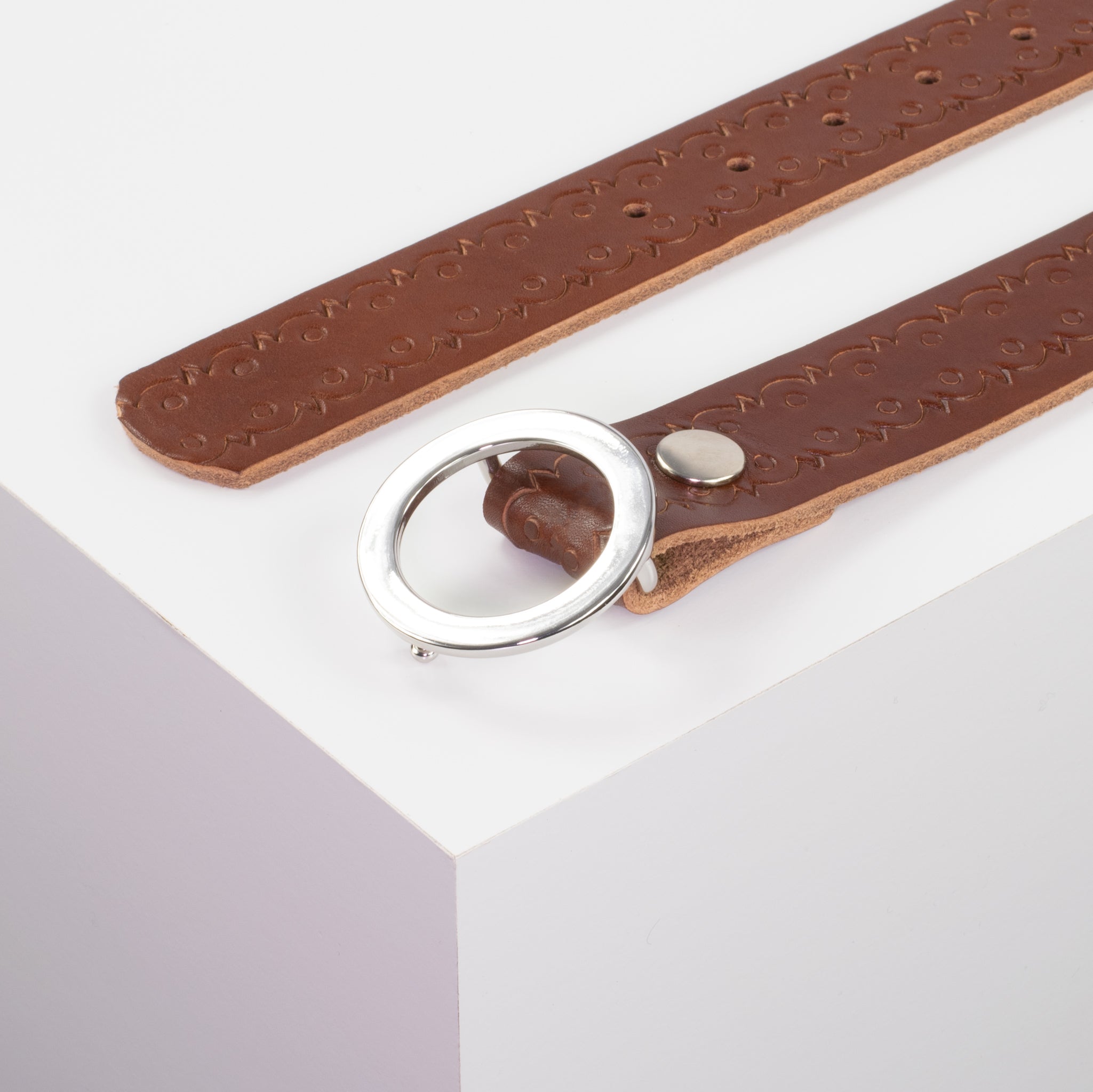 Ledergürtel 3.5cm cognac Lochwelle#farbe_cognac