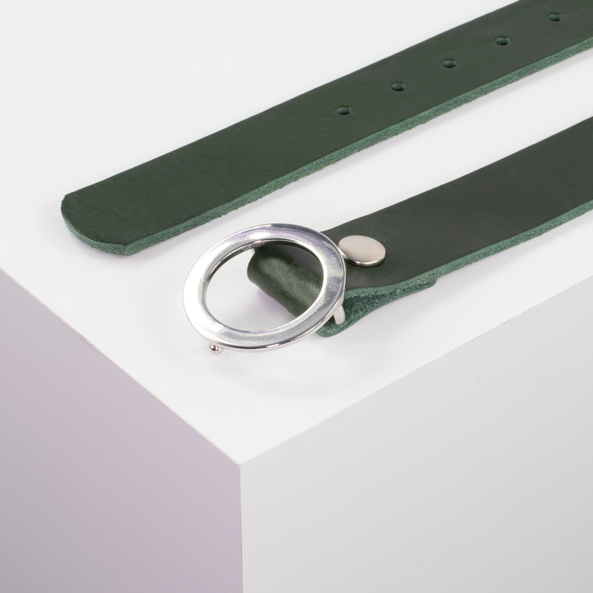 Ledergürtel 3.5cm gruen ohne Muster#farbe_gruen