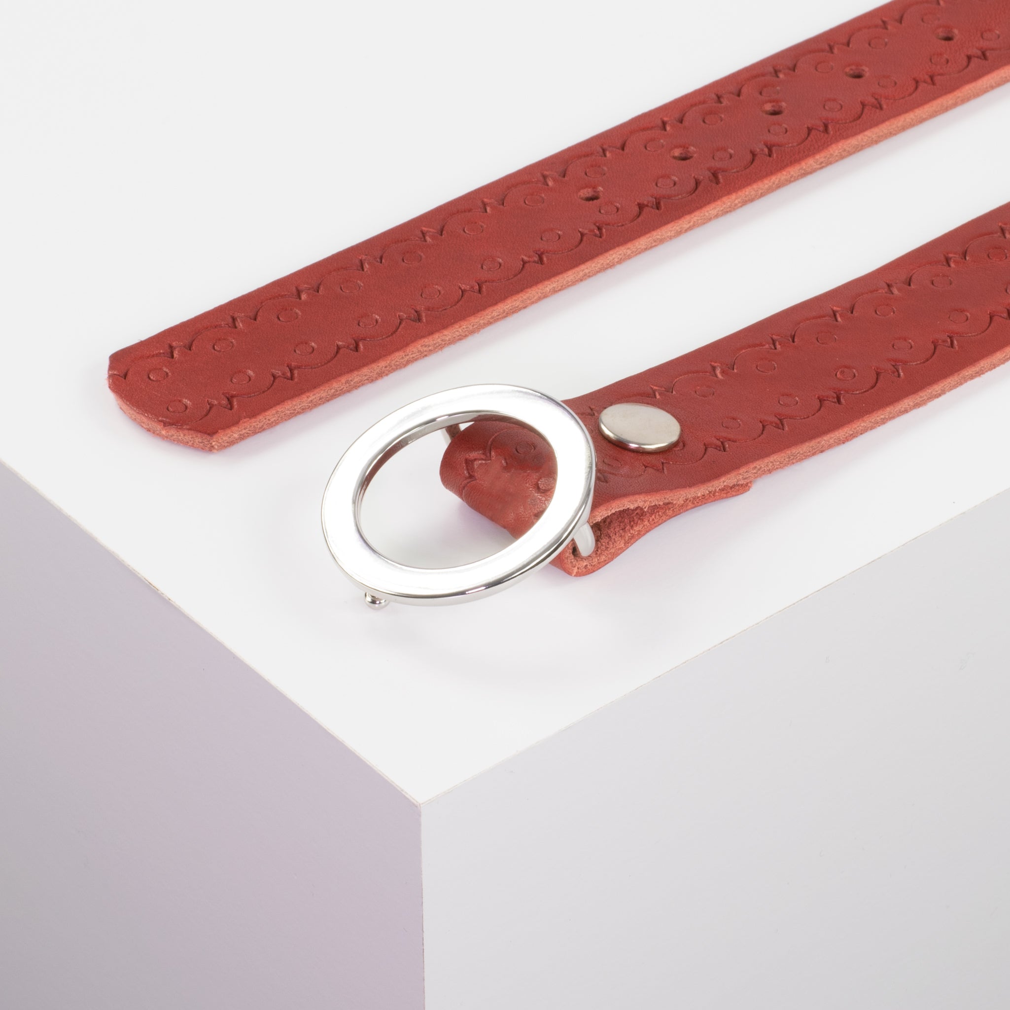Ledergürtel 3.5cm rot Lochwelle#farbe_rot