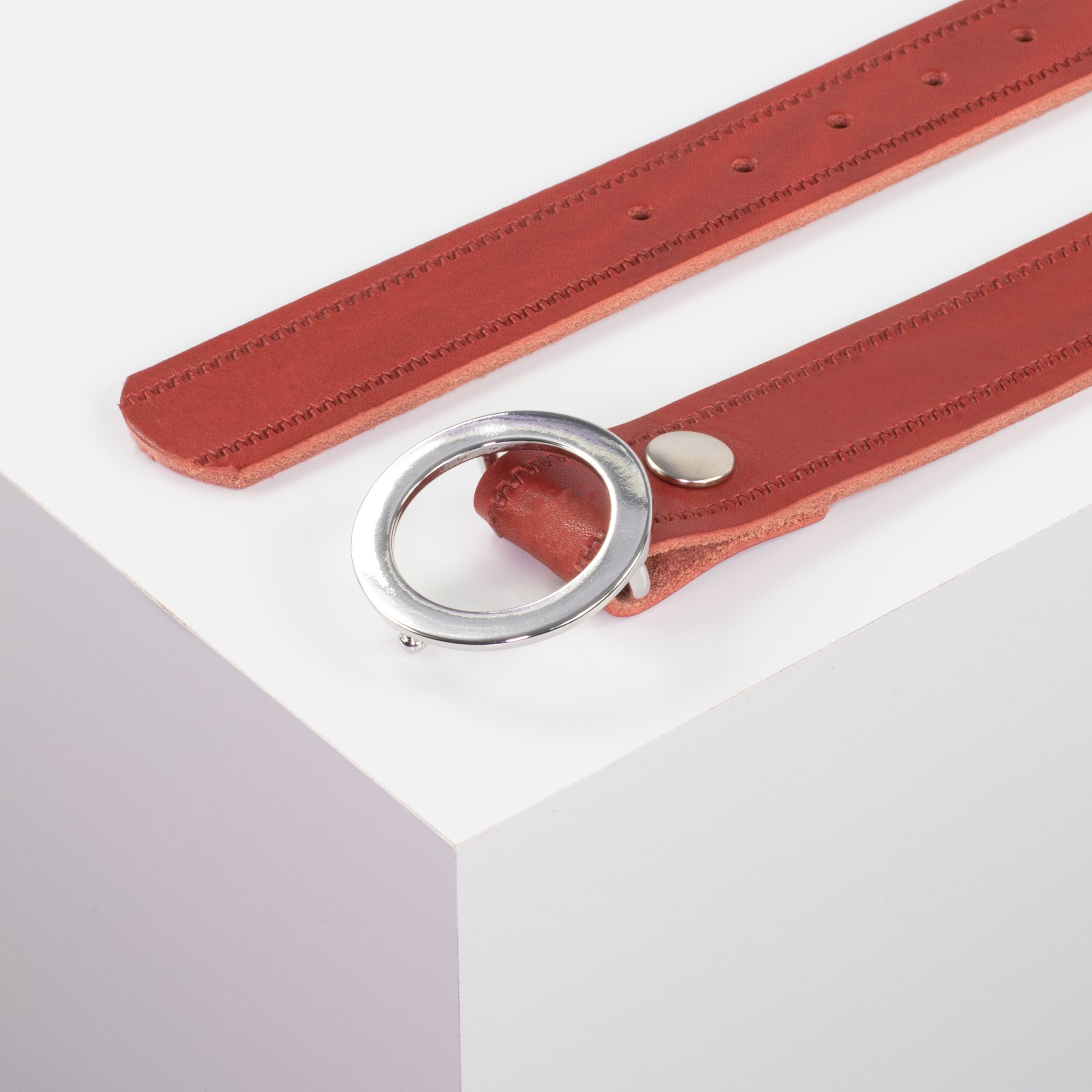 Ledergürtel 3.5cm rot Reisverschluss#farbe_rot