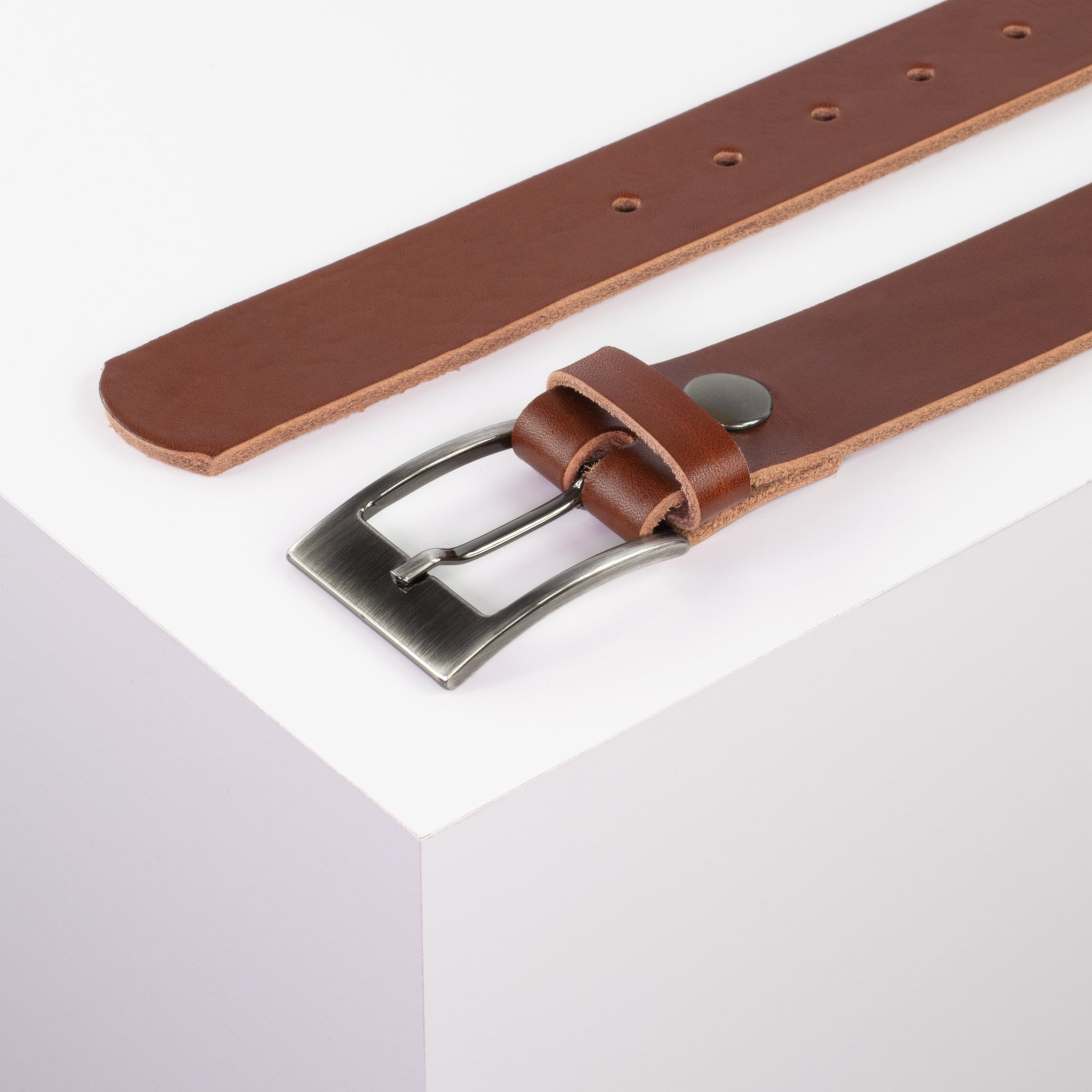 Ledergürtel 3.5cm cognac ohne Muster#farbe_cognac