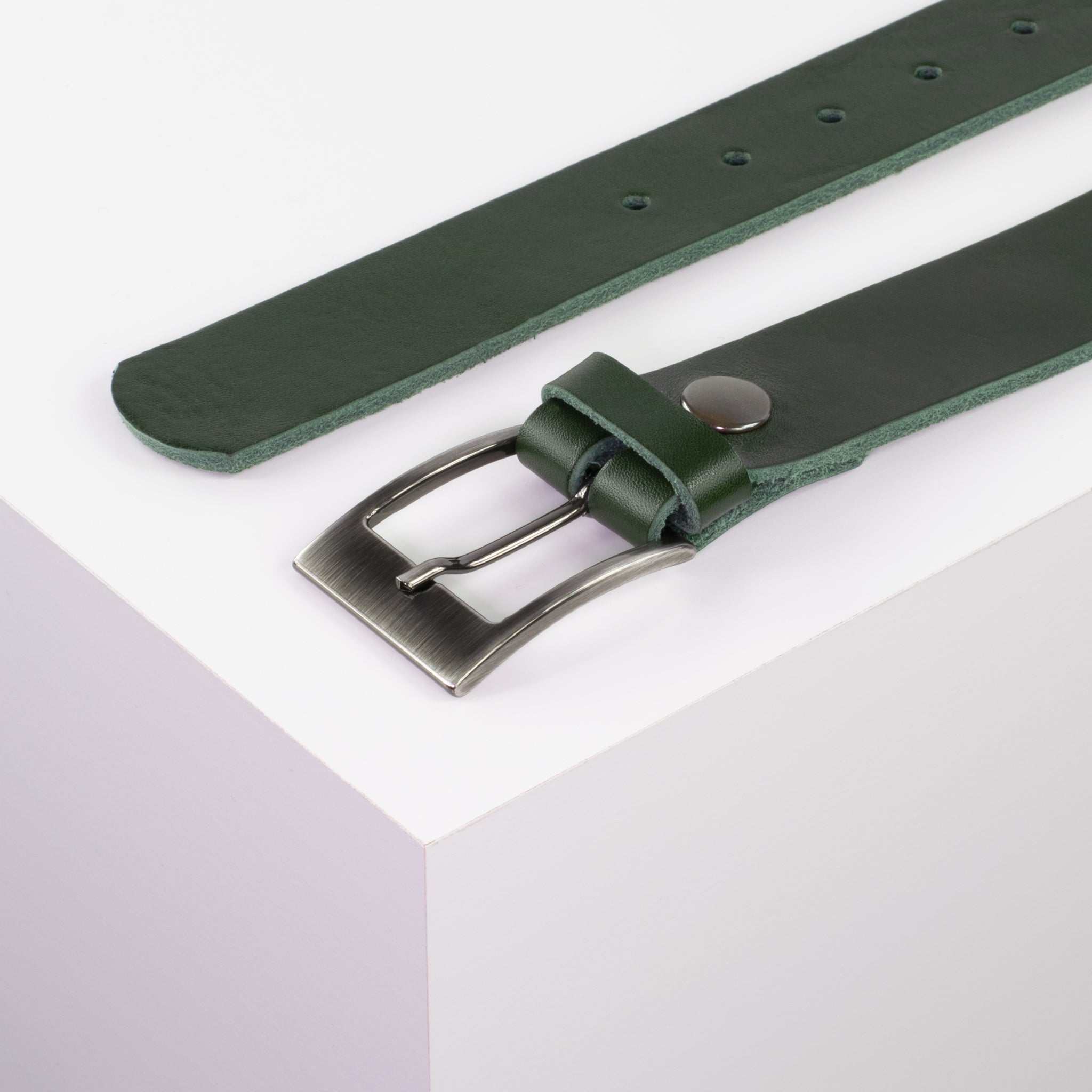 Ledergürtel 3.5cm gruen ohne Muster#farbe_gruen