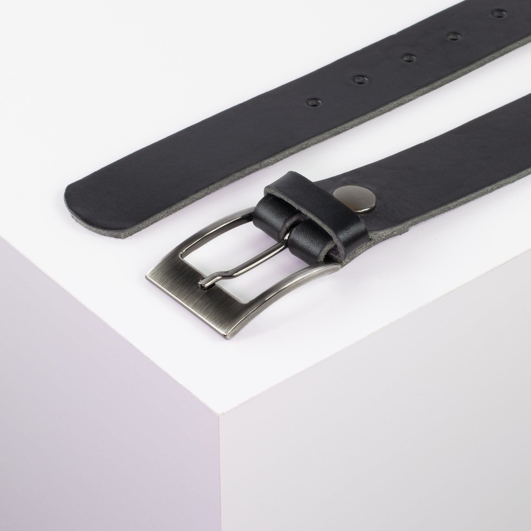 Ledergürtel 3.5cm schwarz ohne Muster#farbe_schwarz