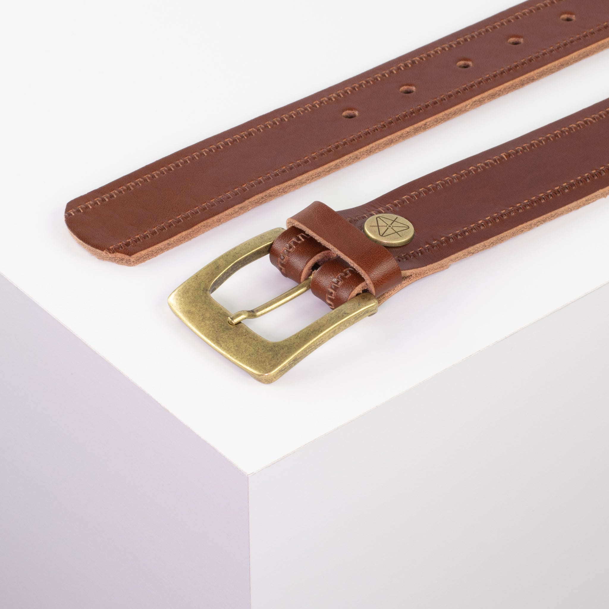 Ledergürtel 3.5cm cognac Reisverschluss#farbe_cognac