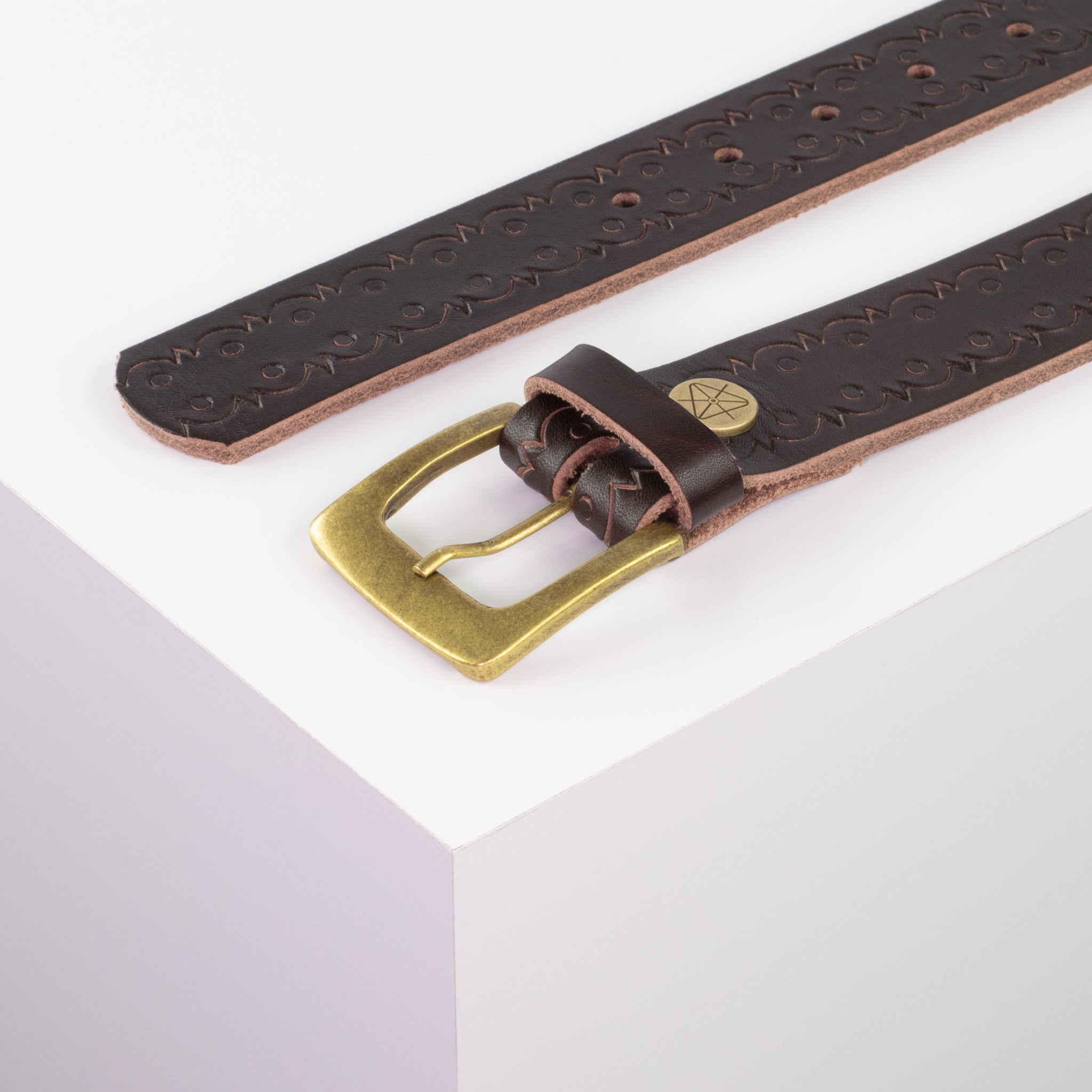 Ledergürtel 3.5cm braun Lochwelle#farbe_braun
