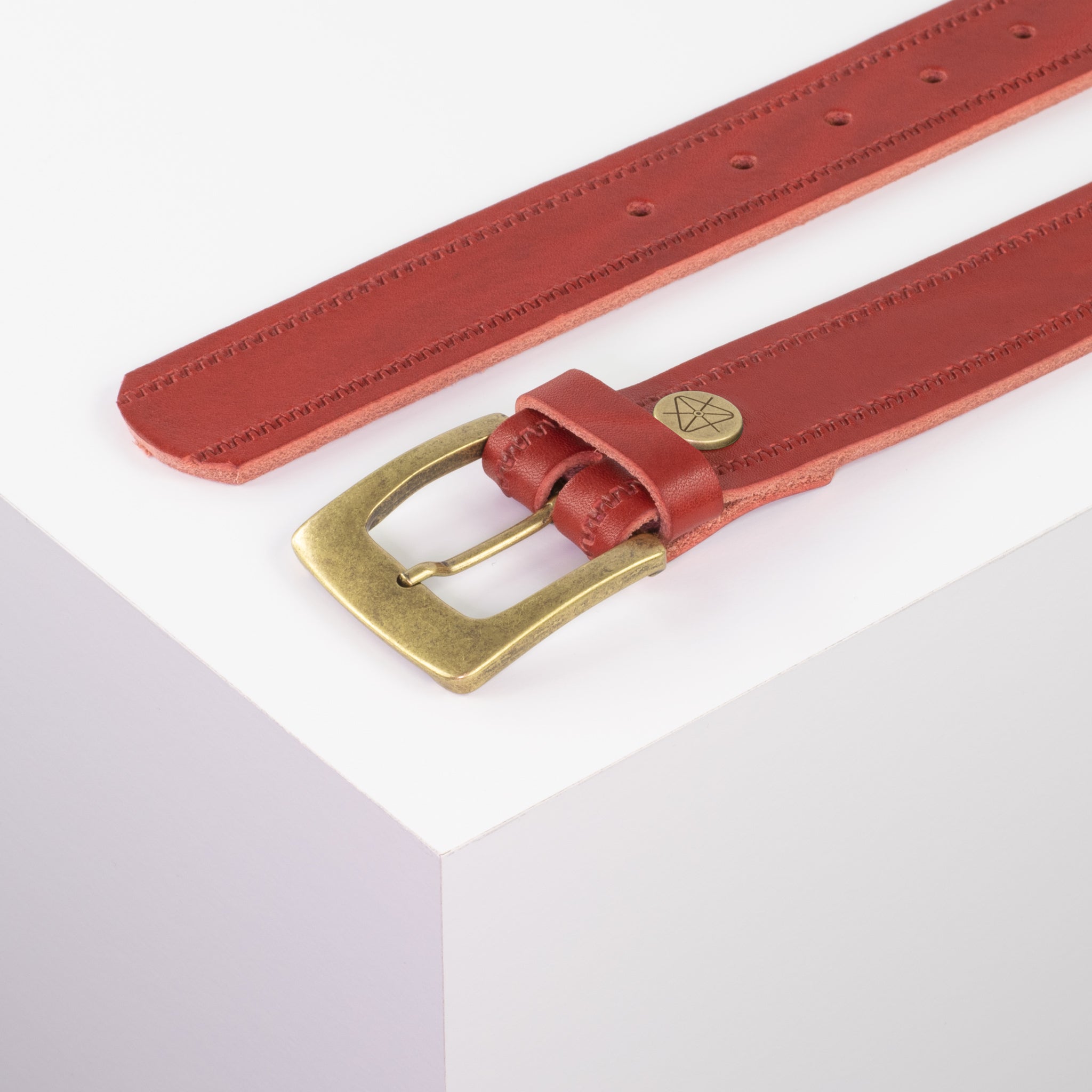 Ledergürtel 3.5cm rot Reisverschluss#farbe_rot