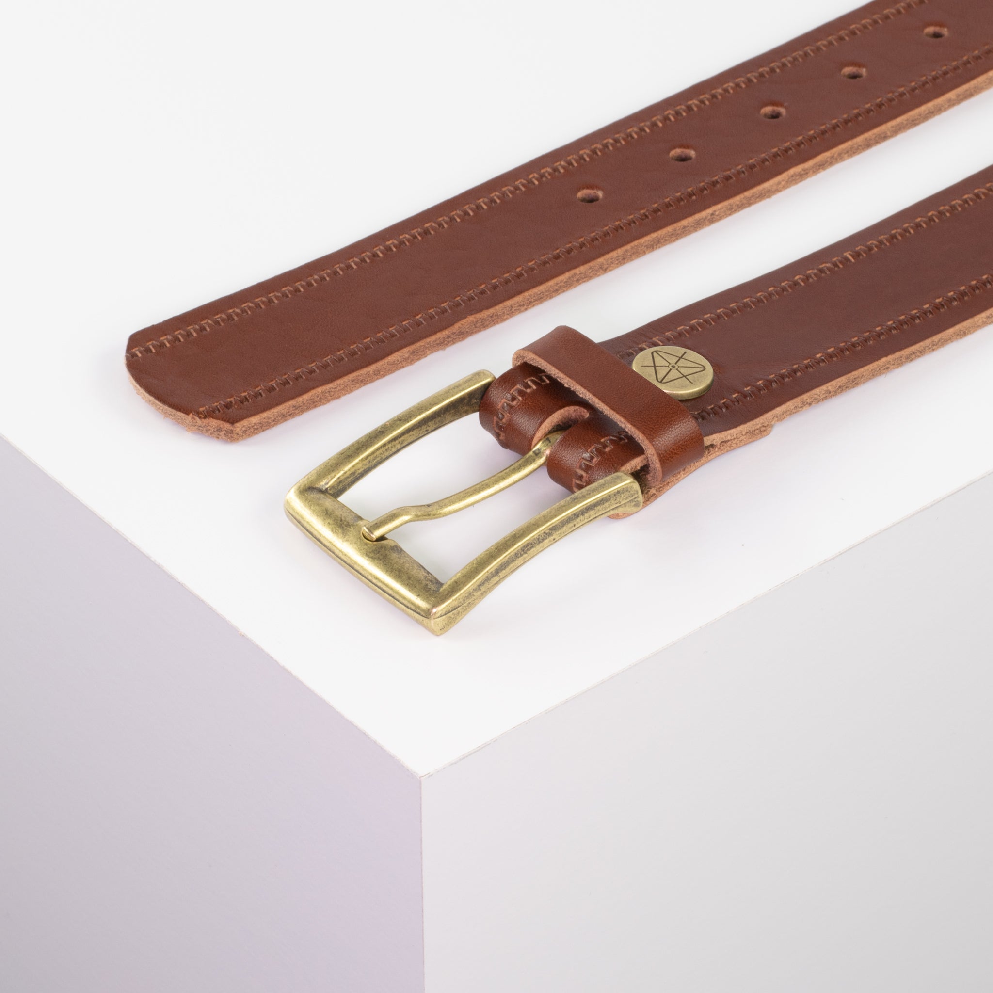 Ledergürtel 3.5cm cognac Reisverschluss#farbe_cognac