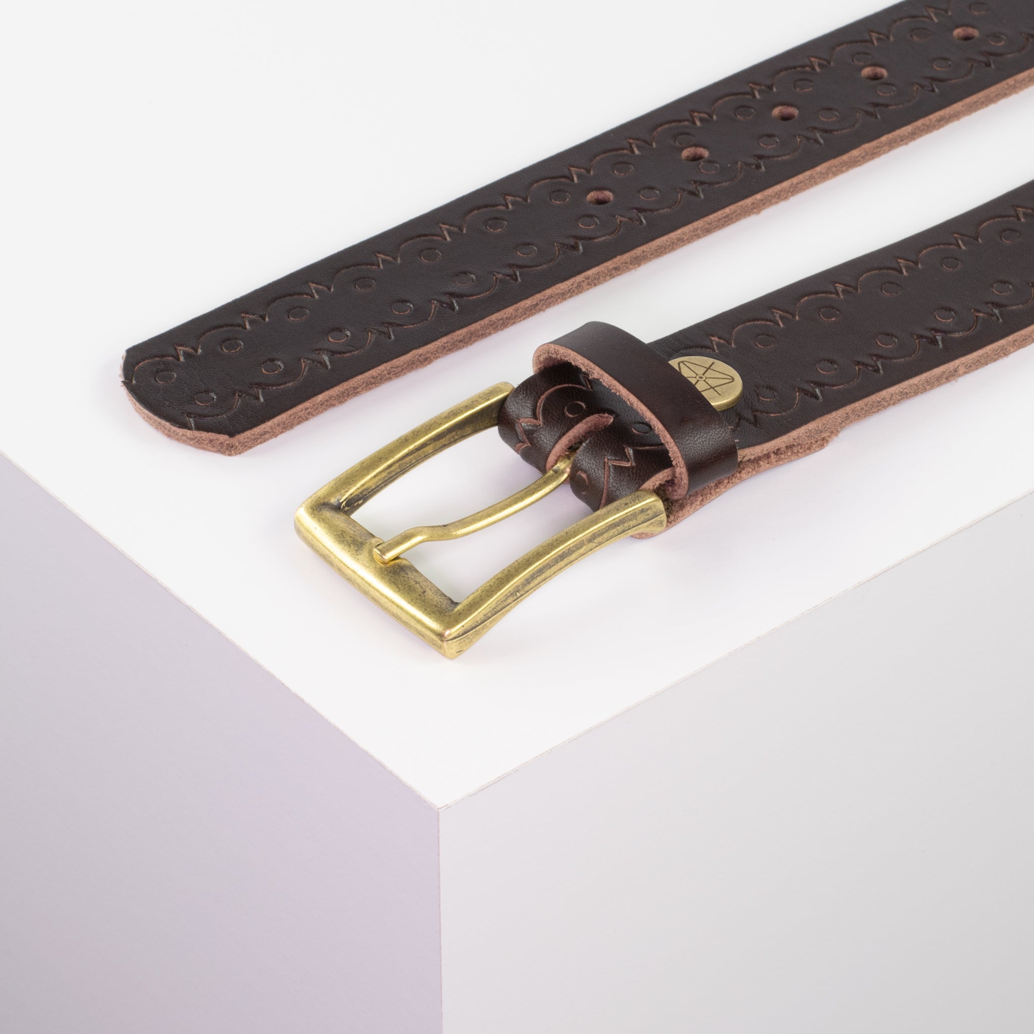 Ledergürtel 3.5cm braun Lochwelle#farbe_braun
