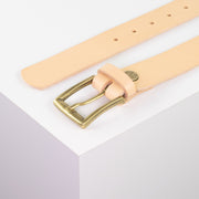 Ledergürtel 3,5cm mit Schnalle Toronto messing natur ohne Muster
