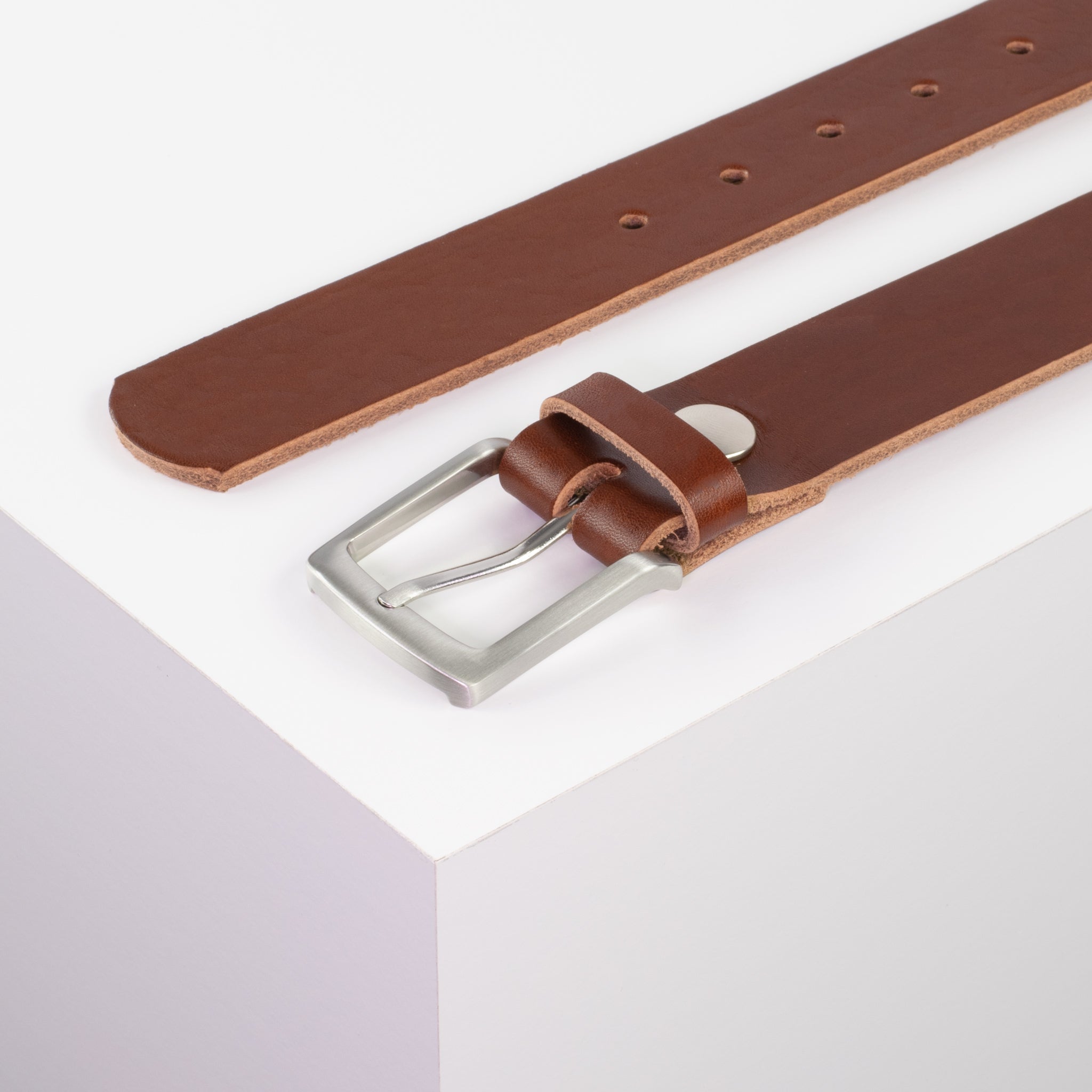 Ledergürtel mit Schnalle Frankfurt cognac ohne Muster#farbe_cognac