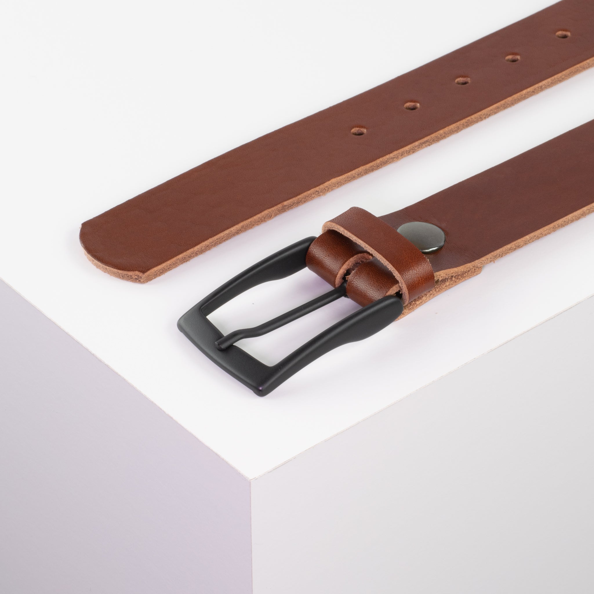 Ledergürtel 3.5cm cognac ohne Muster#farbe_cognac