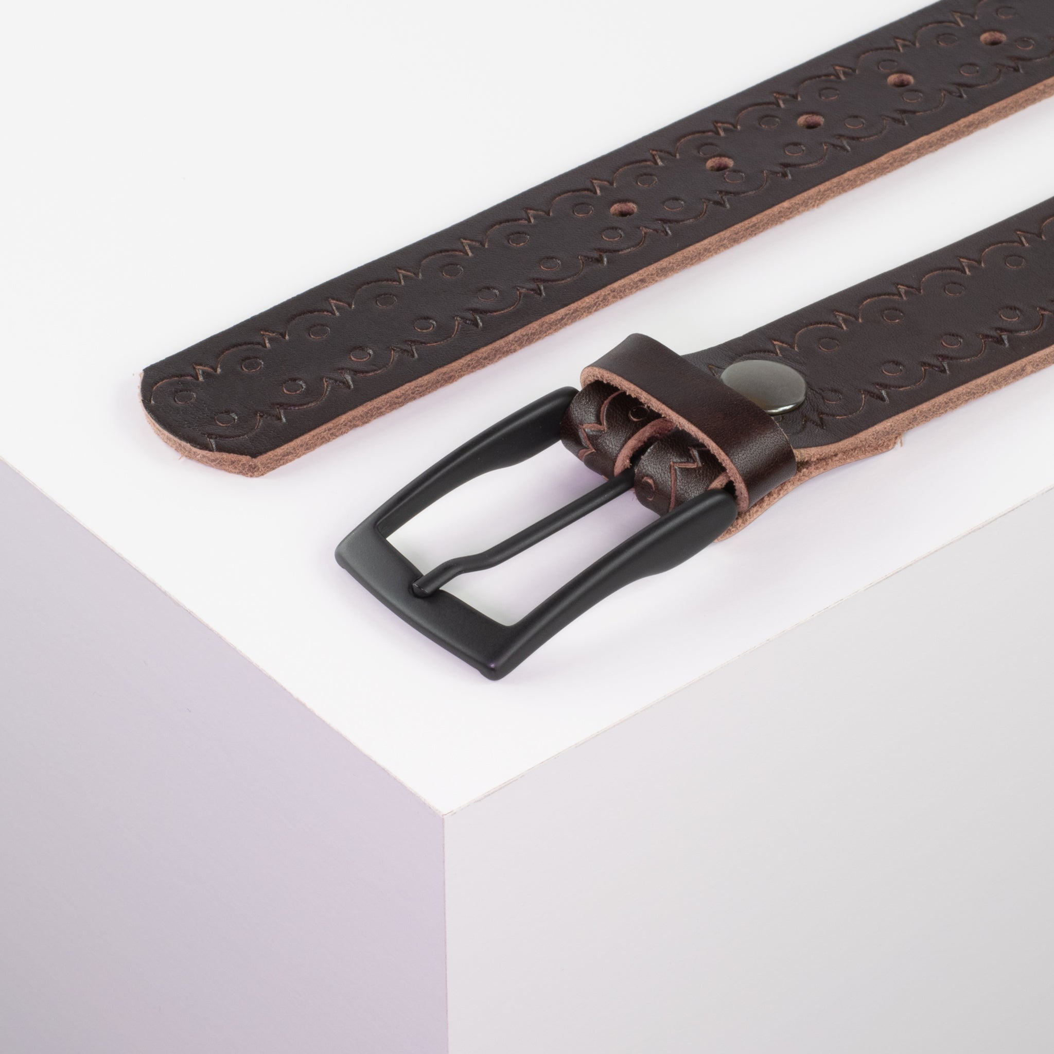 Ledergürtel 3.5cm braun Lochwelle#farbe_braun