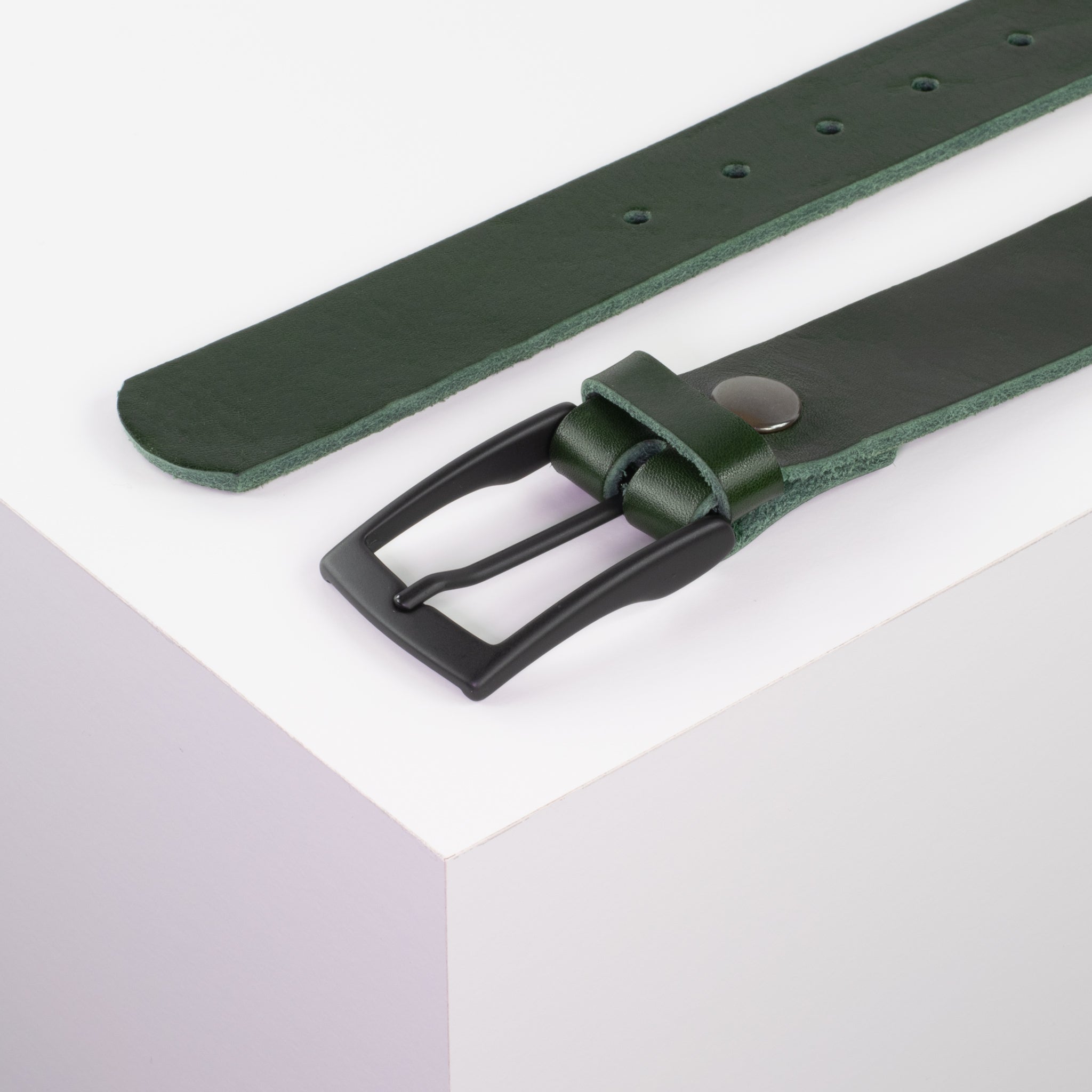 Ledergürtel 3.5cm gruen ohne Muster#farbe_gruen