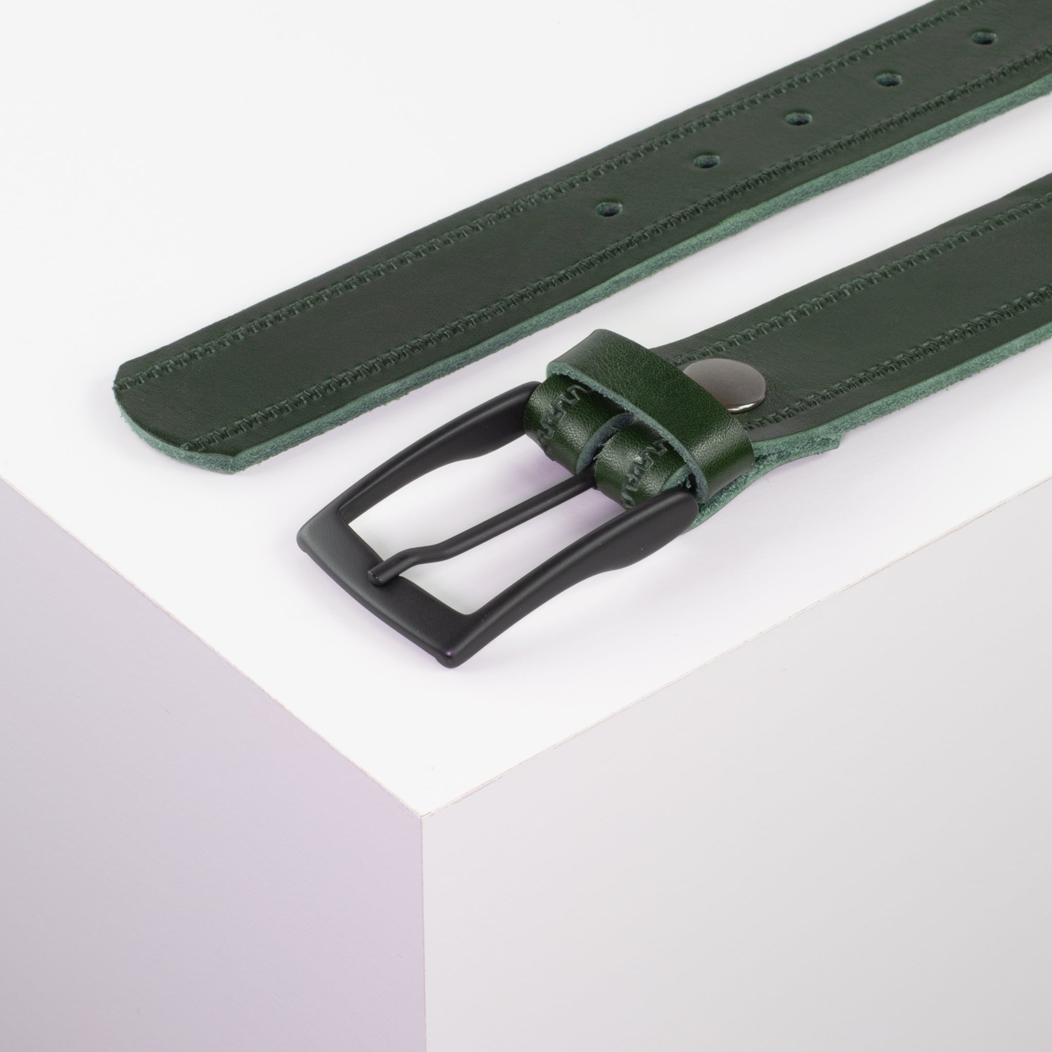 Ledergürtel 3.5cm gruen Reisverschluss#farbe_gruen