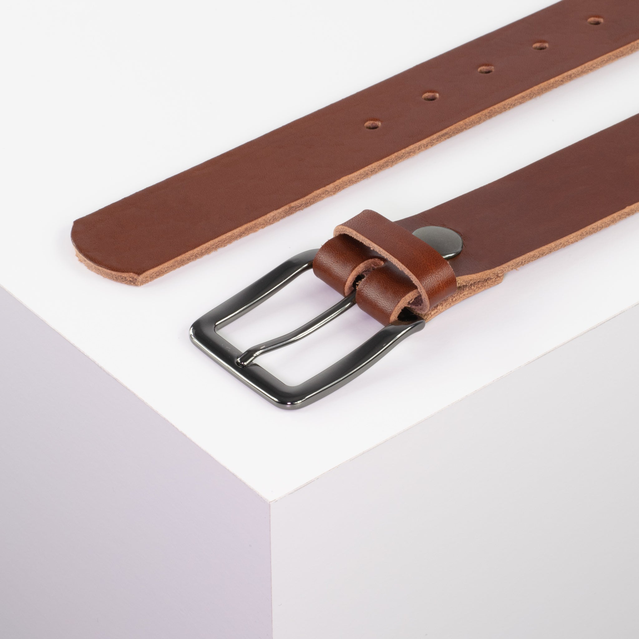Ledergürtel 3.5cm cognac ohne Muster#farbe_cognac