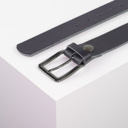 Ledergürtel 3,5cm mit Schnalle Prag navi ohne Muster