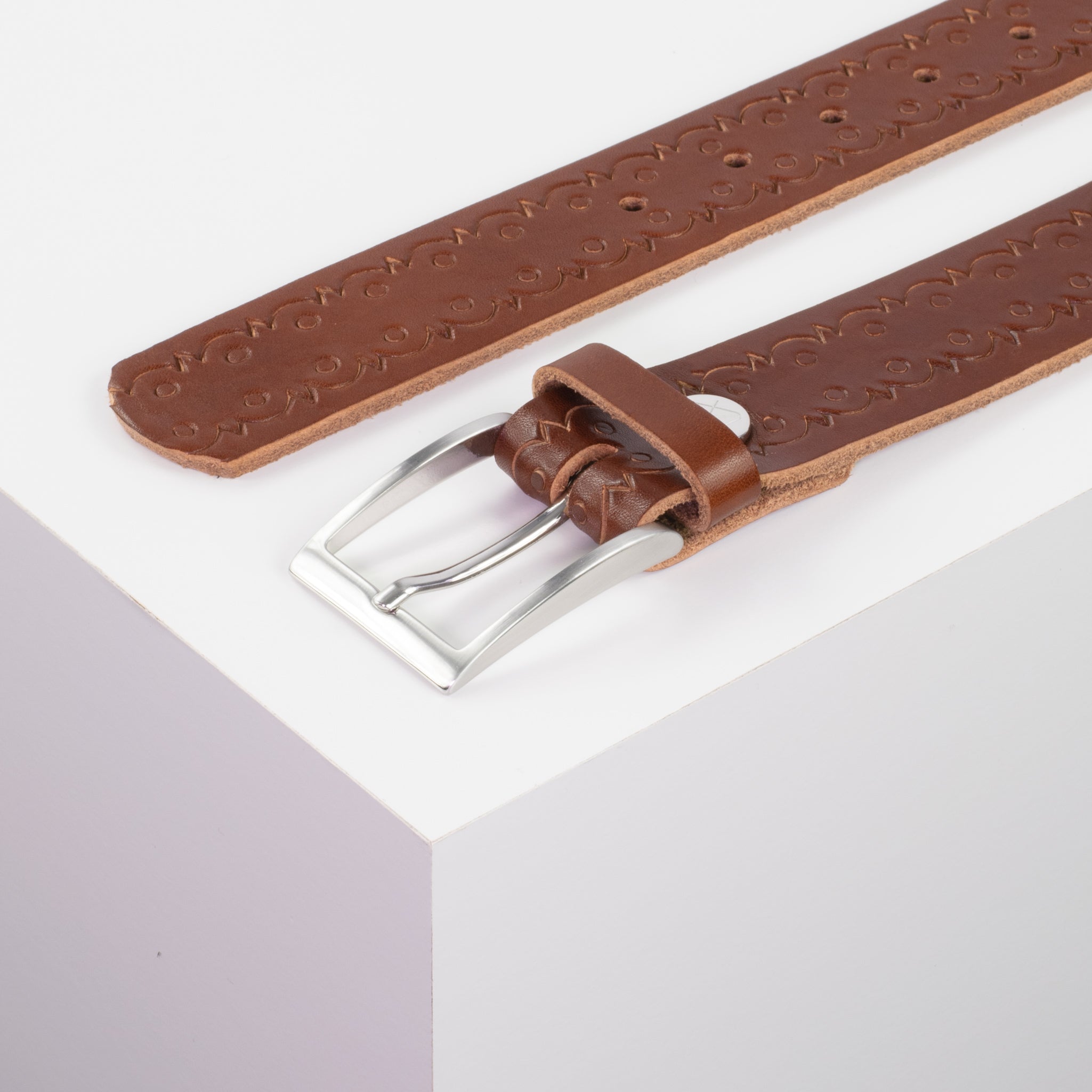 Ledergürtel 3.5cm cognac Lochwelle#farbe_cognac