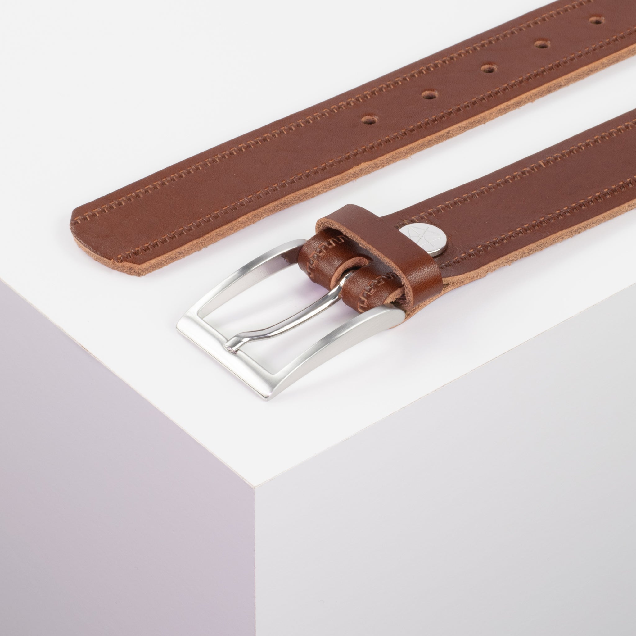 Ledergürtel 3.5cm cognac Reisverschluss#farbe_cognac