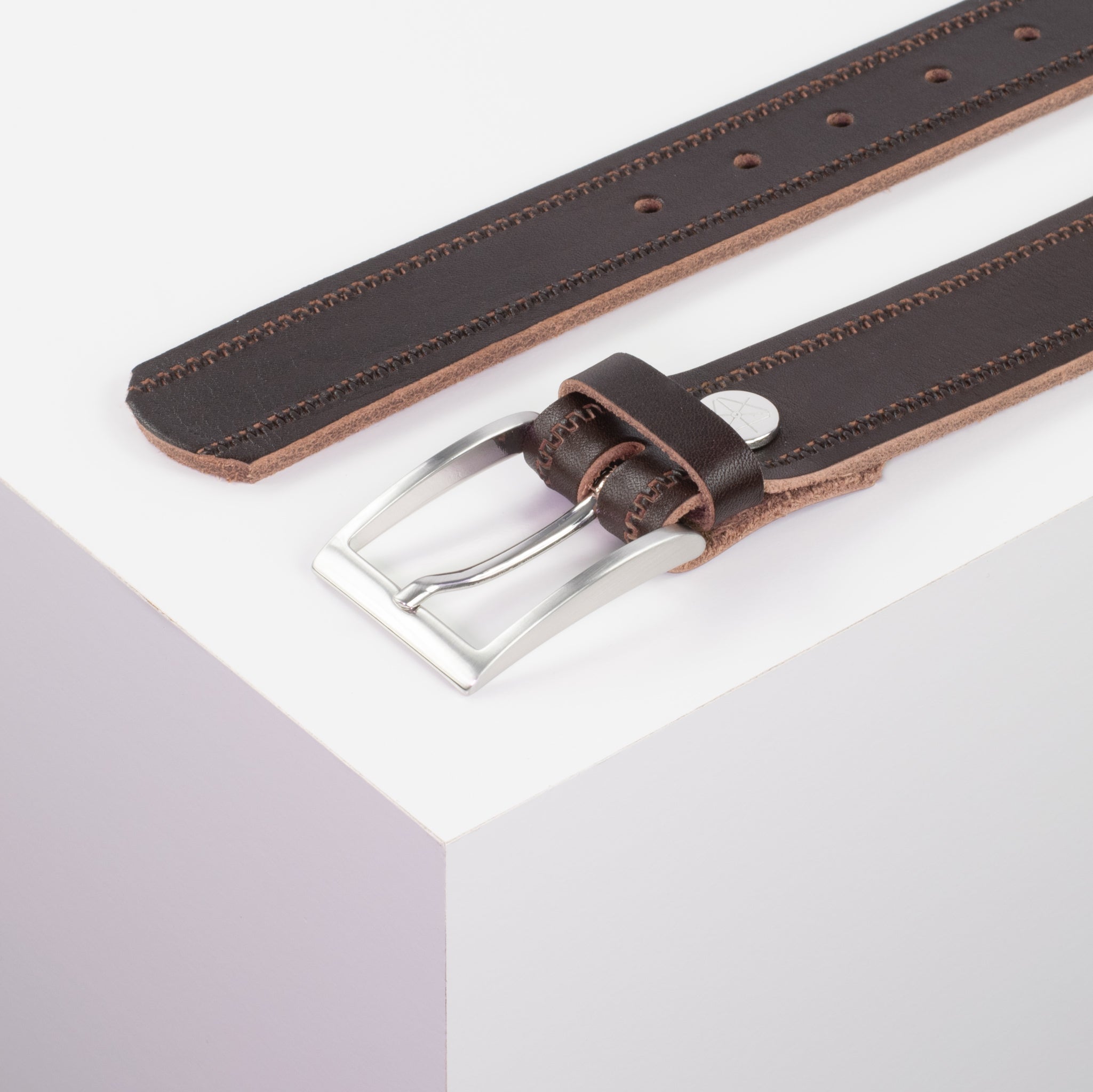 Ledergürtel 3.5cm braun Reisverschluss#farbe_braun