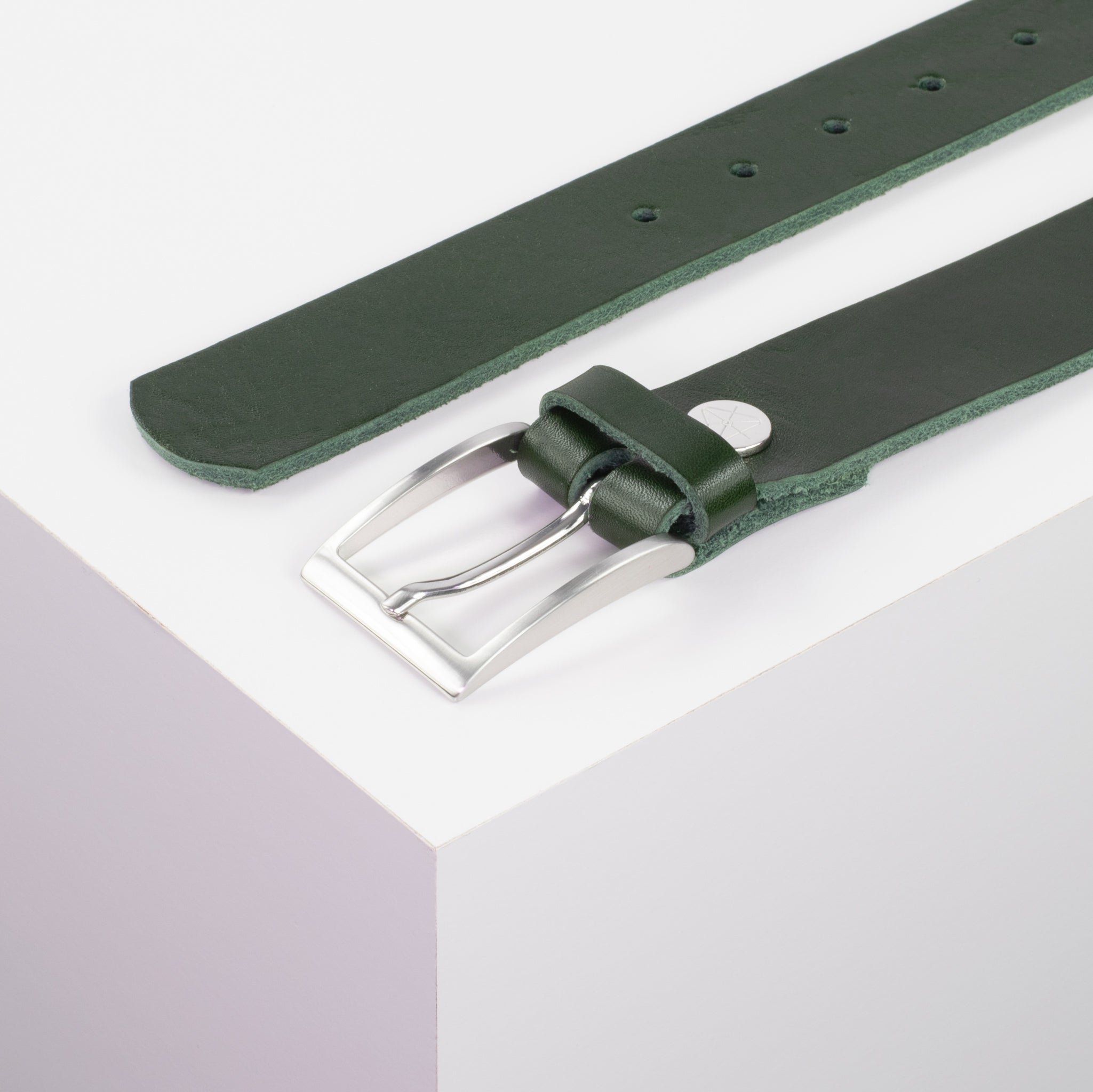 Ledergürtel 3.5cm gruen ohne Muster#farbe_gruen