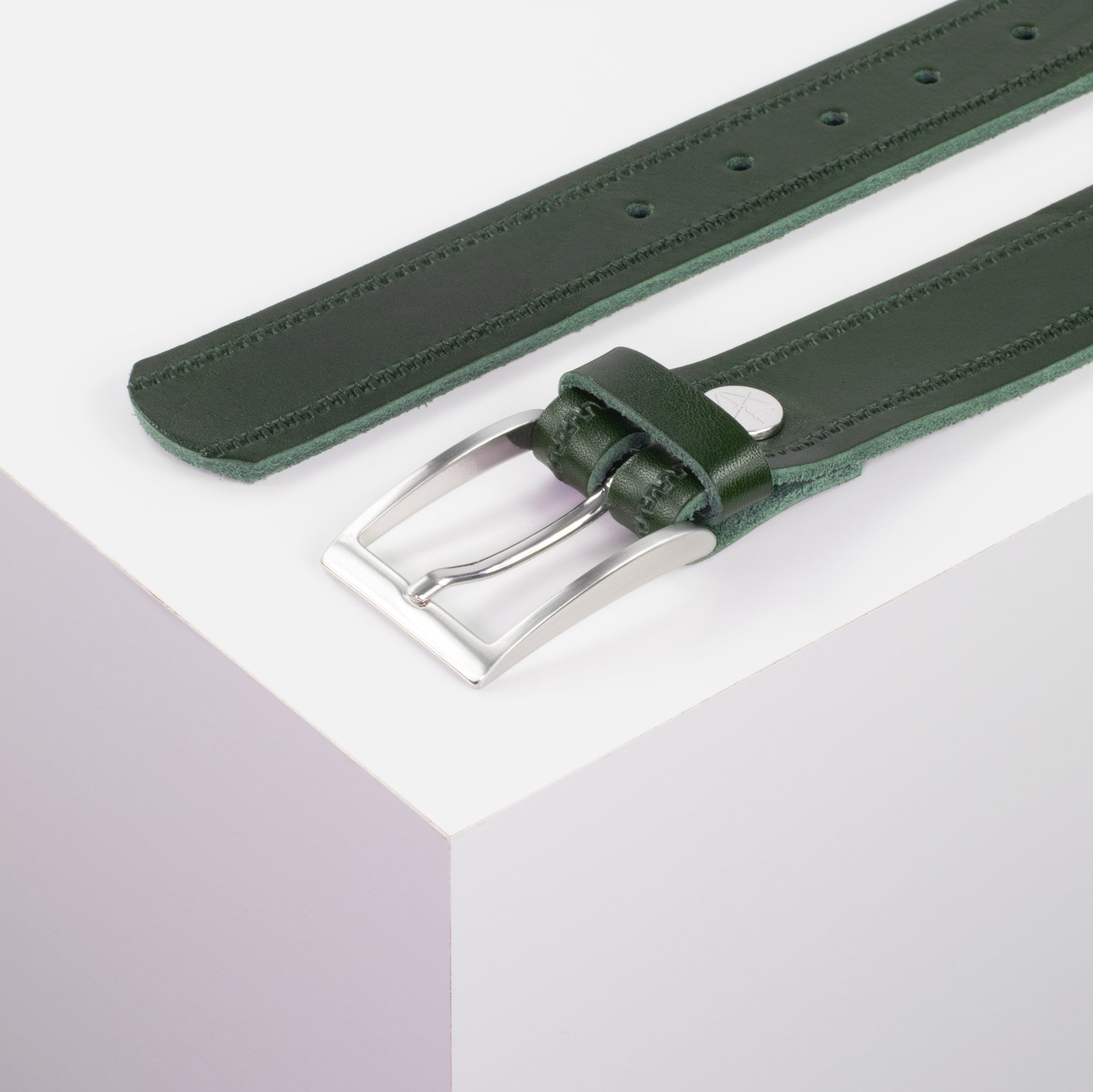 Ledergürtel 3.5cm gruen Reisverschluss#farbe_gruen