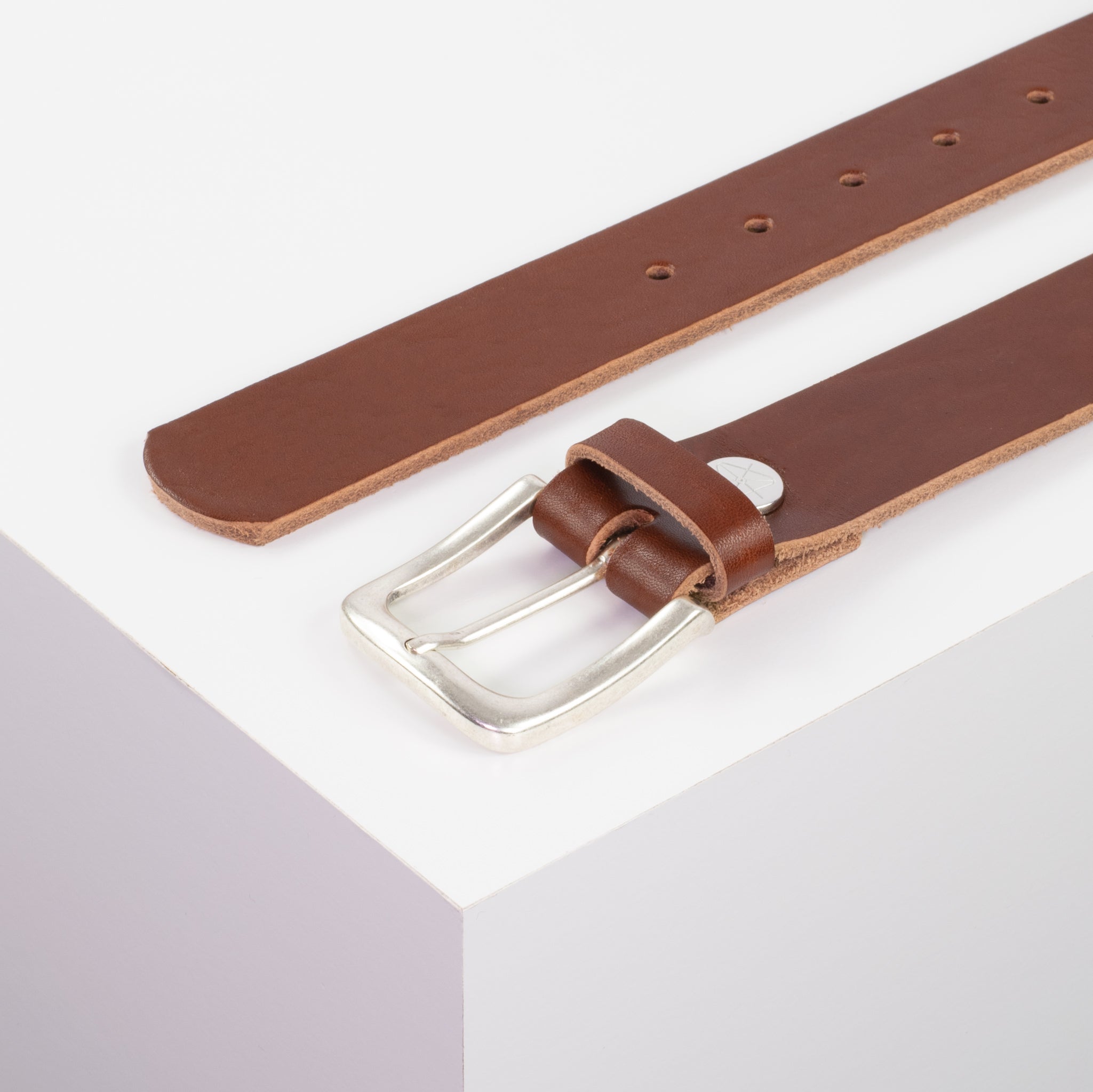 Ledergürtel 3.5cm cognac ohne Muster#farbe_cognac