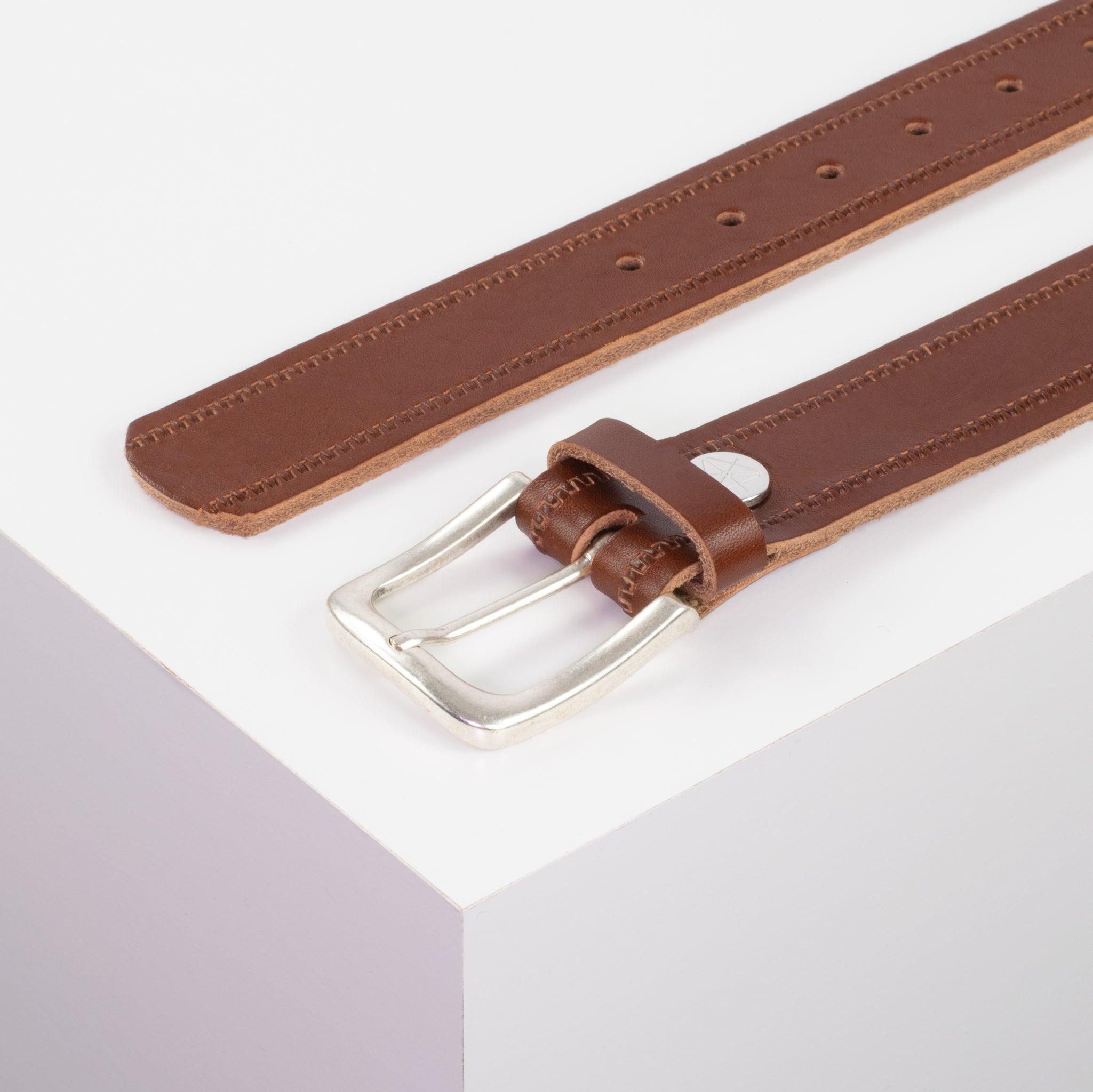 Ledergürtel 3.5cm cognac Reisverschluss#farbe_cognac