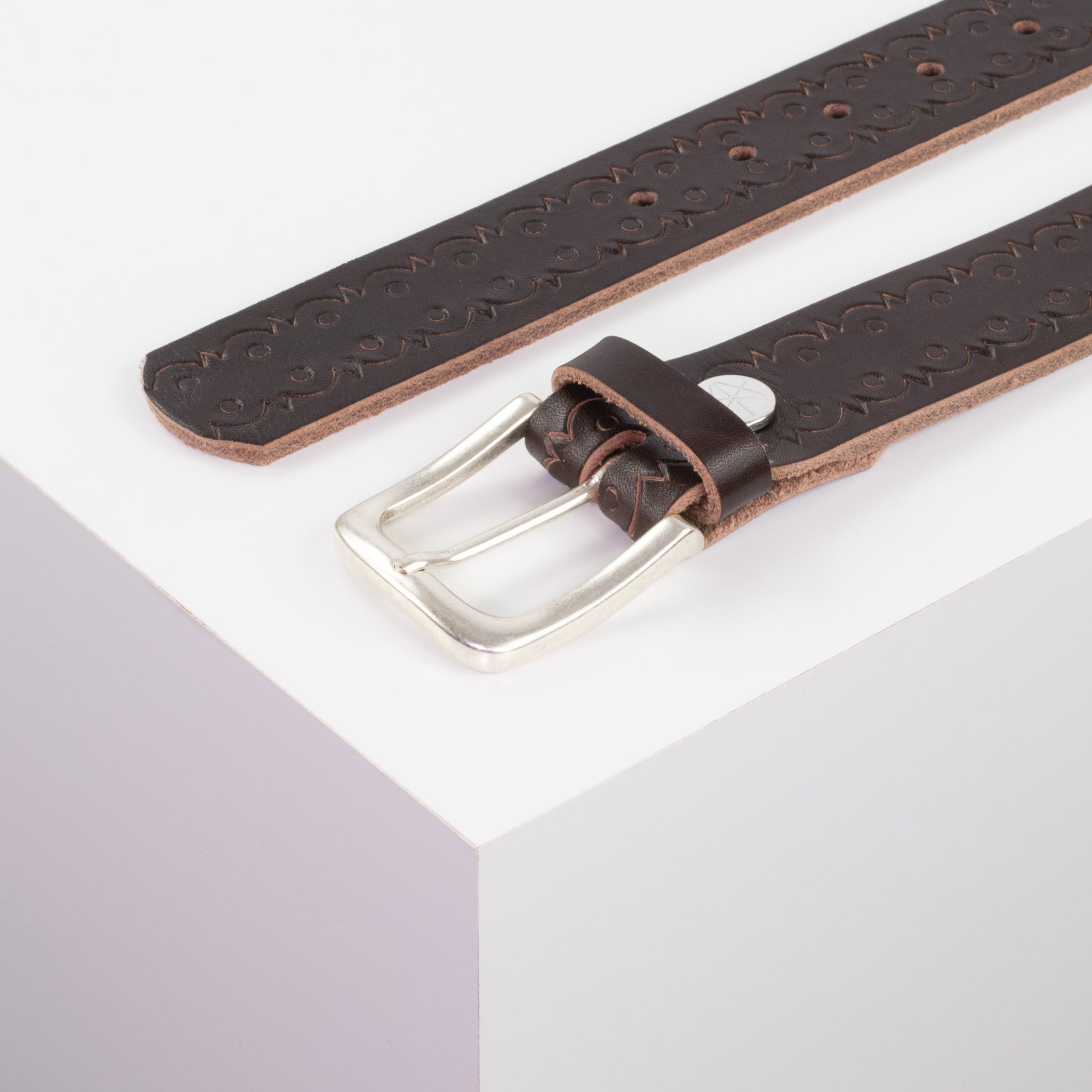 Ledergürtel 3.5cm braun Lochwelle#farbe_braun