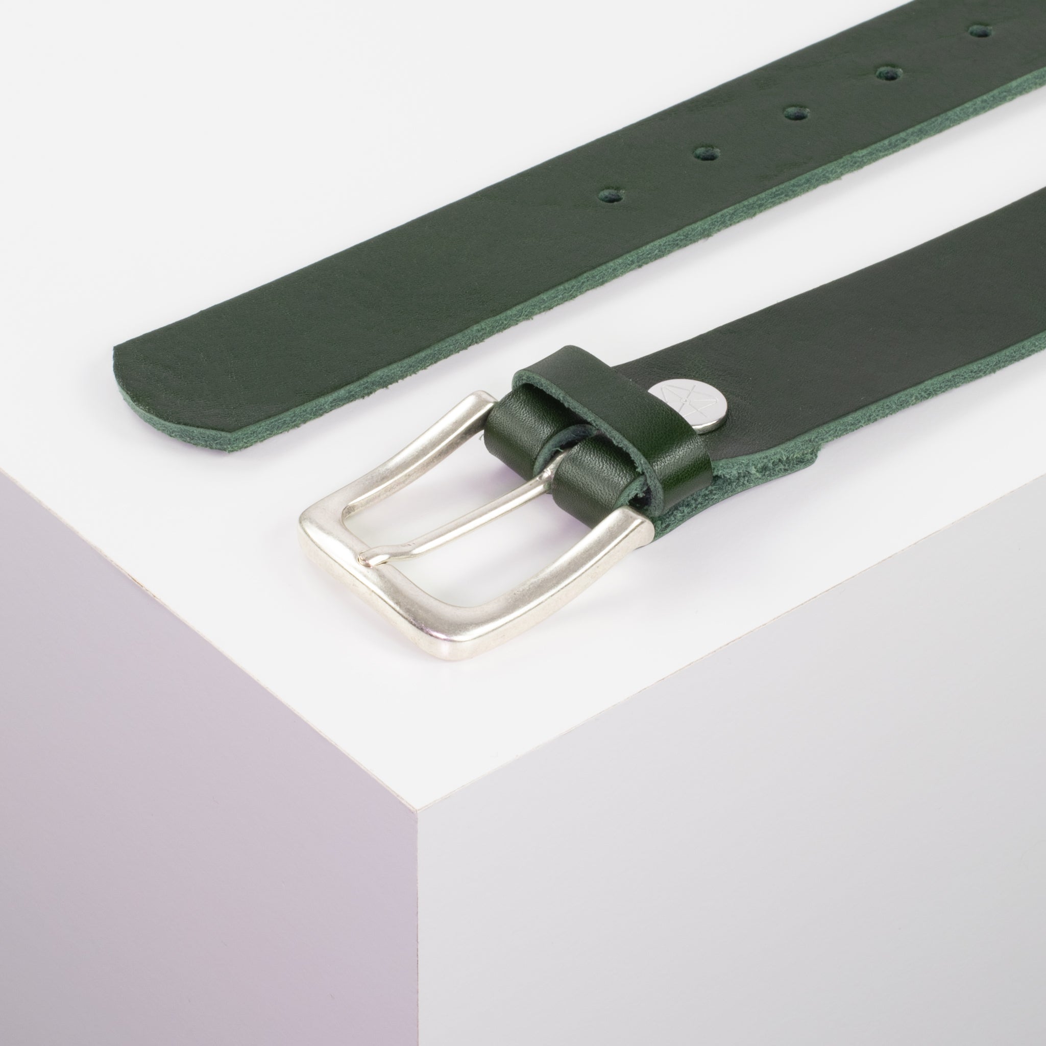 Ledergürtel 3.5cm gruen ohne Muster#farbe_gruen