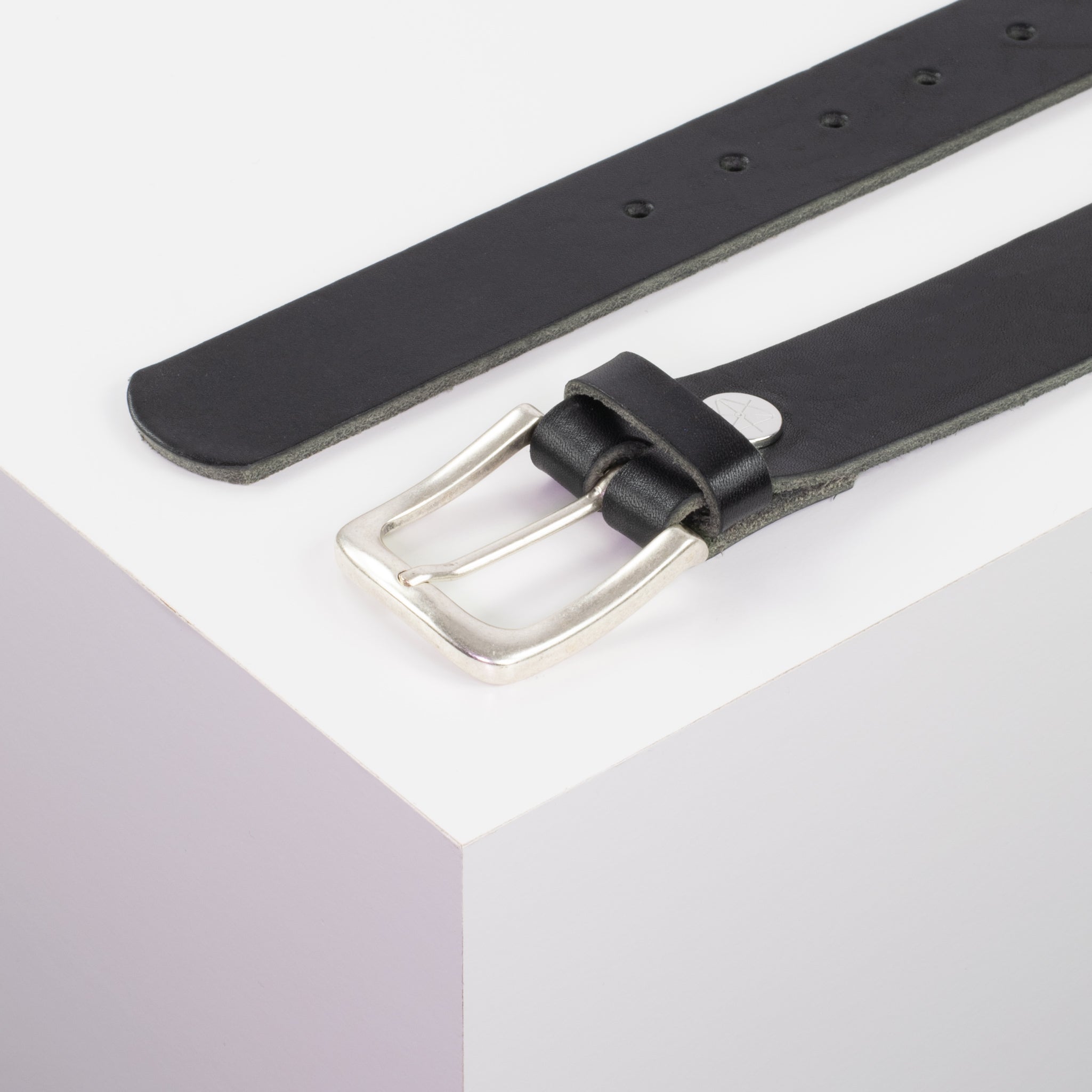Ledergürtel 3.5cm schwarz ohne Muster#farbe_schwarz