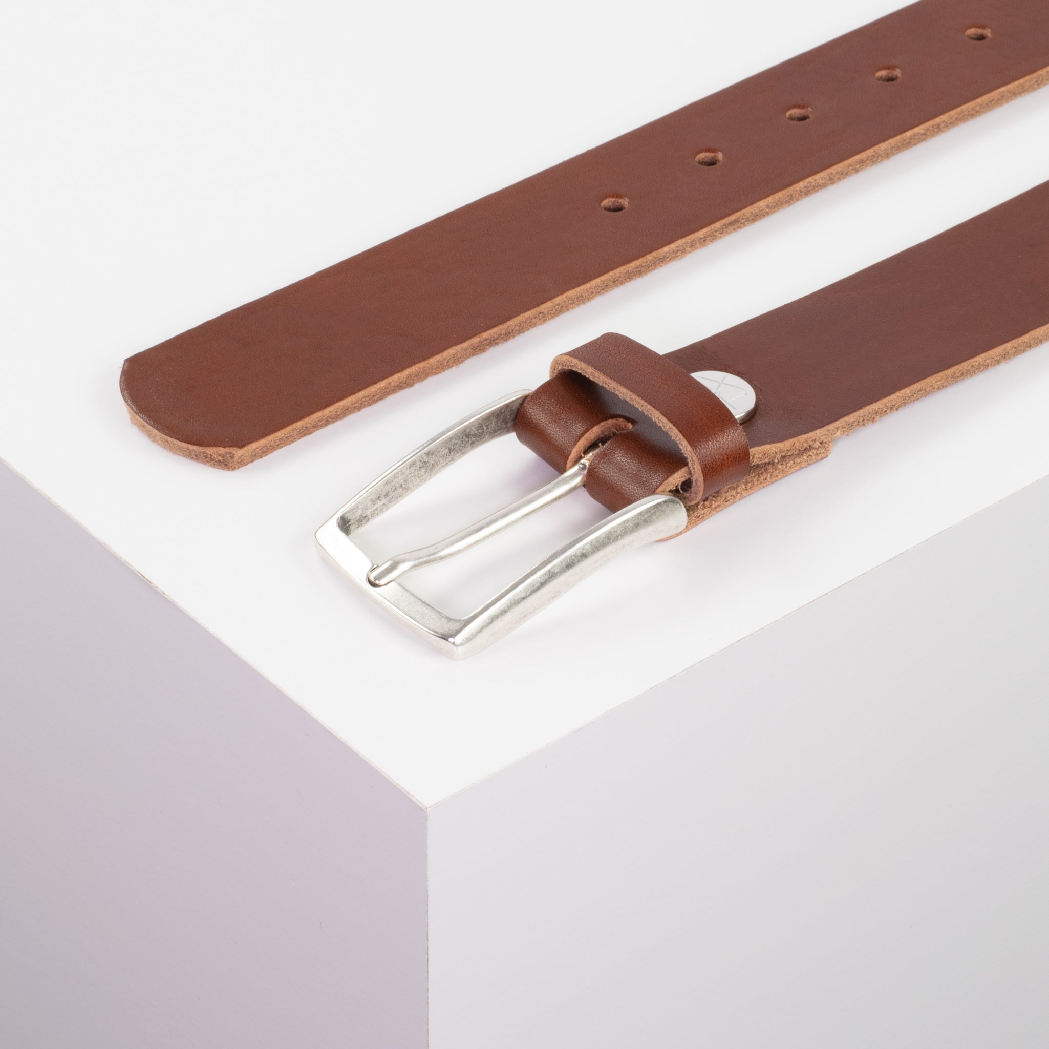 Ledergürtel 3.5cm cognac ohne Muster#farbe_cognac