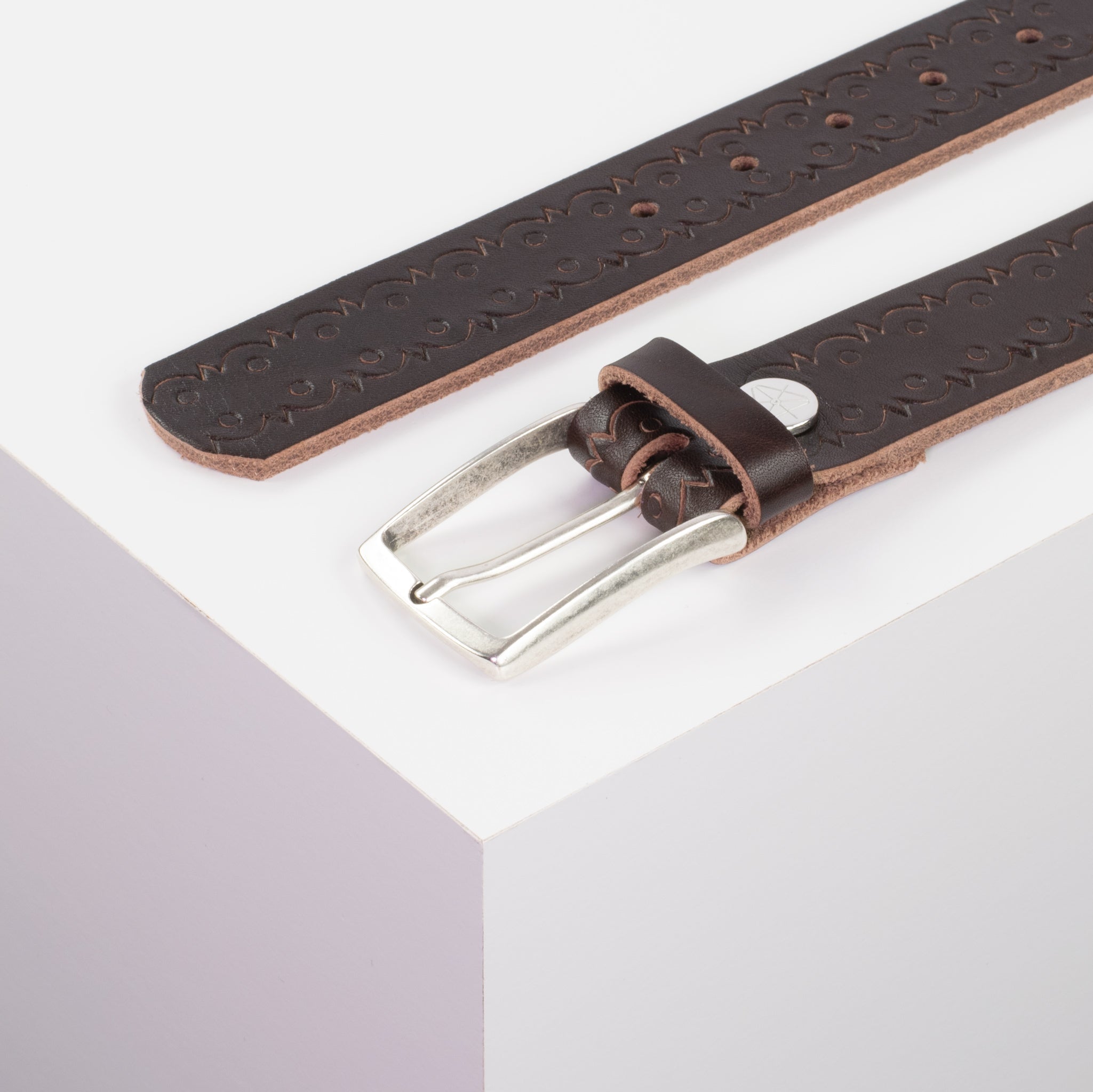 Ledergürtel 3.5cm braun Lochwelle#farbe_braun
