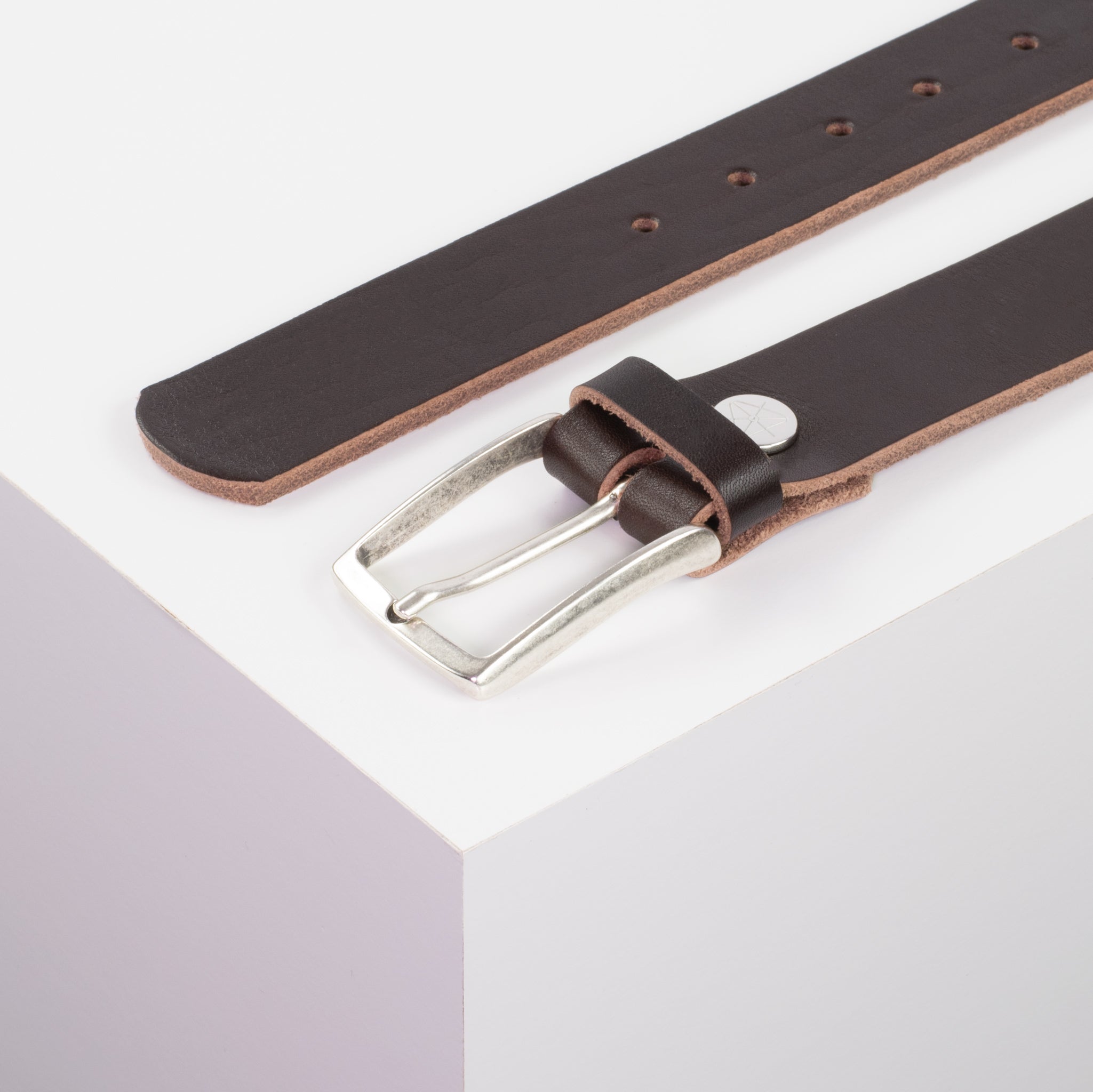 Ledergürtel 3.5cm braun ohne Muster#farbe_braun