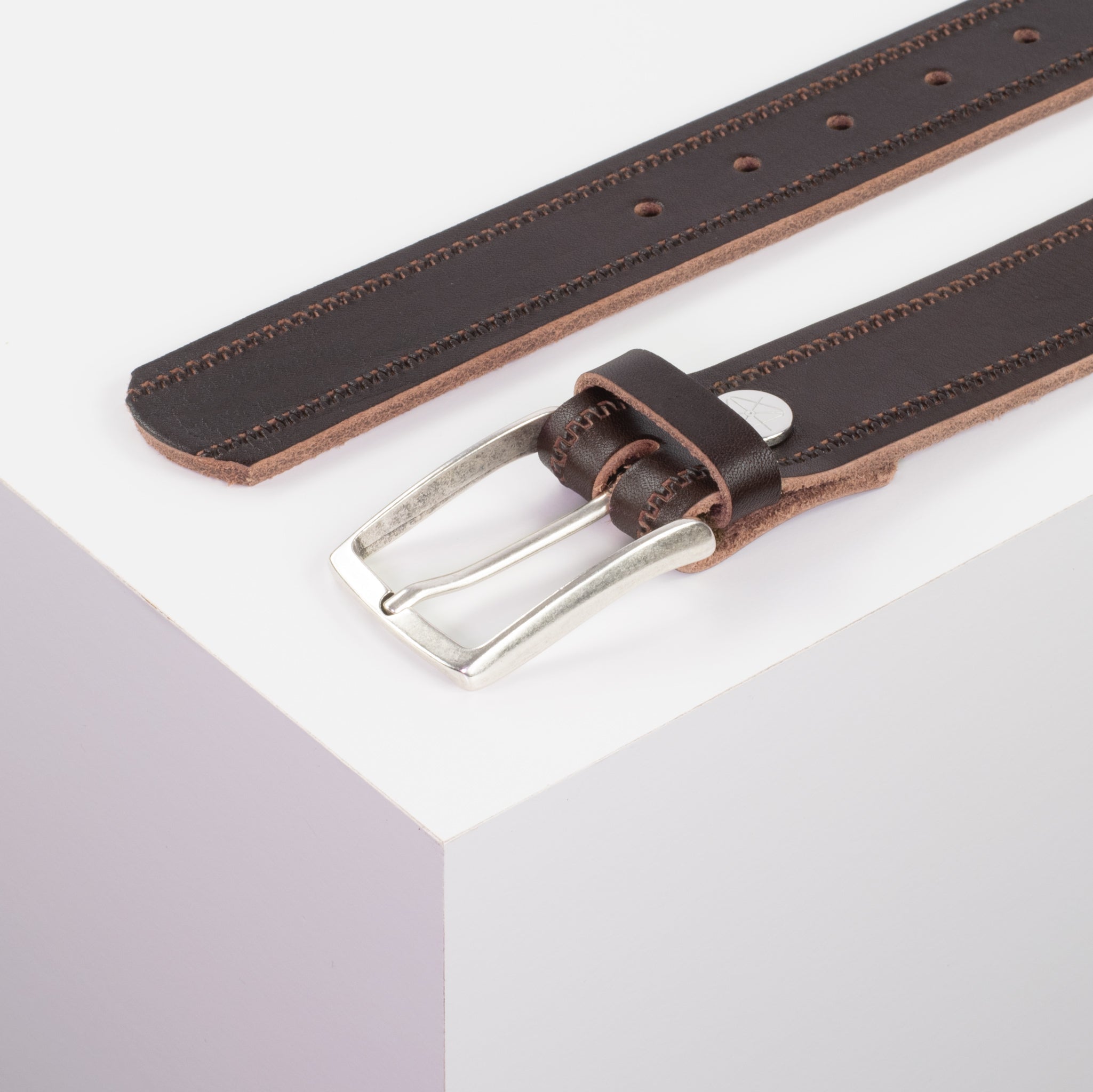 Ledergürtel 3.5cm braun Reisverschluss#farbe_braun