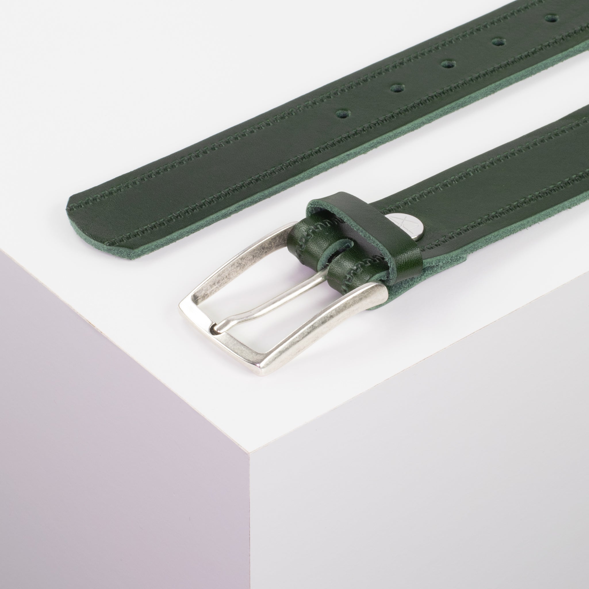 Ledergürtel 3.5cm gruen Reisverschluss#farbe_gruen