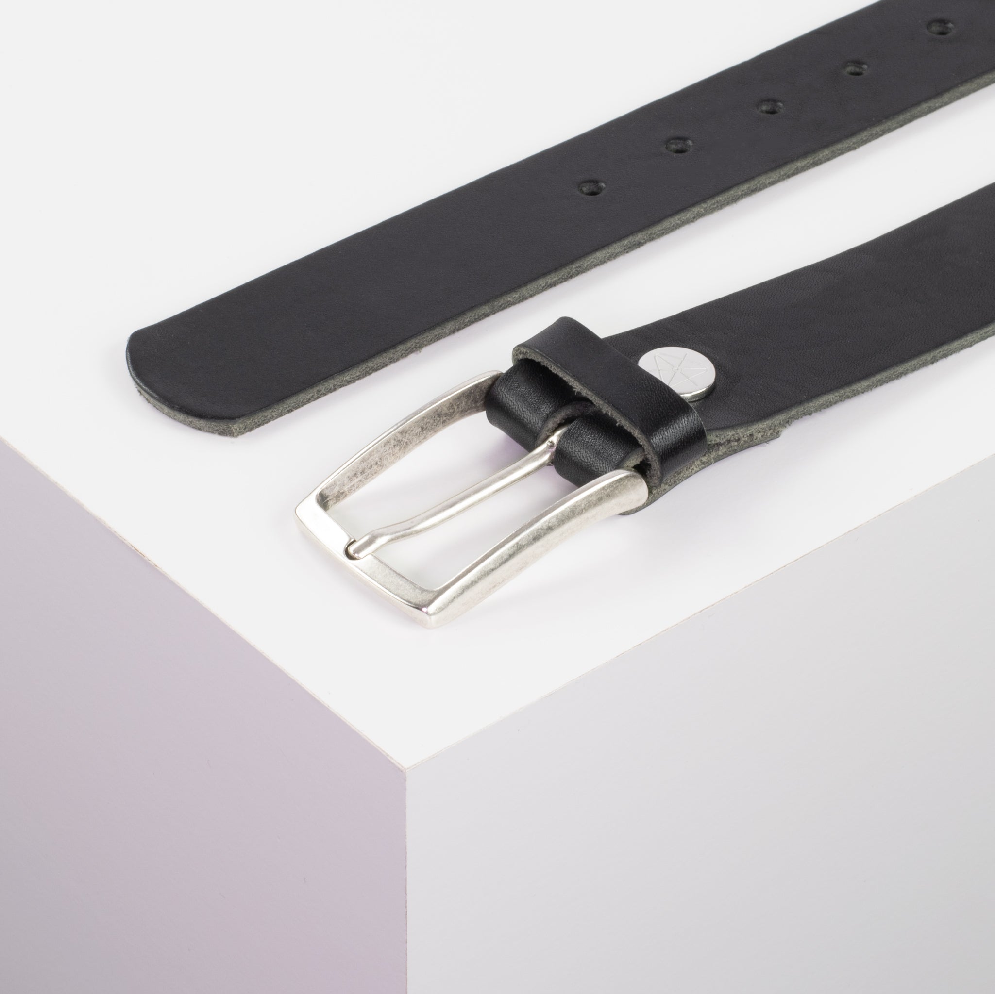 Ledergürtel 3.5cm schwarz ohne Muster#farbe_schwarz