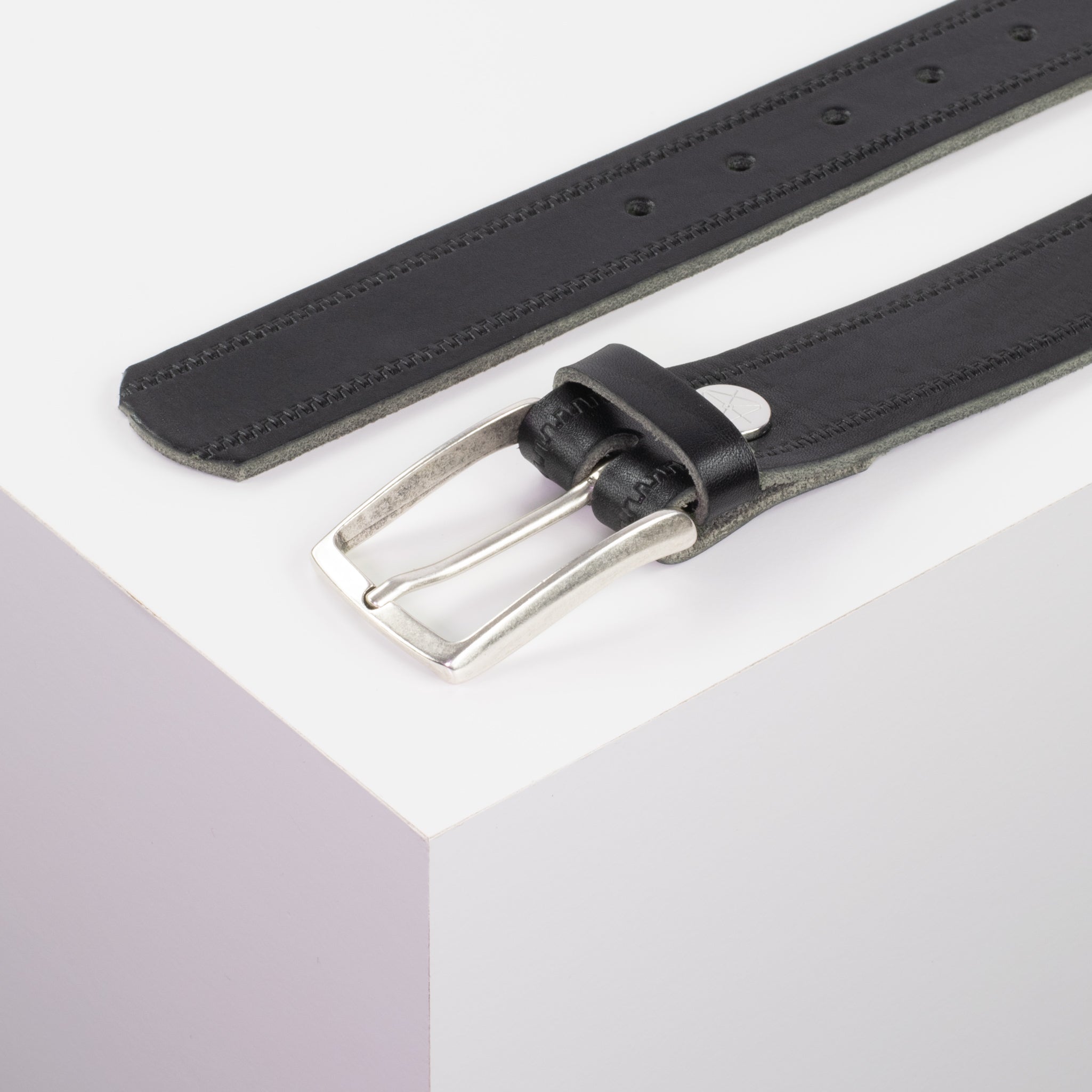 Ledergürtel 3.5cm schwarz Reisverschluss#farbe_schwarz
