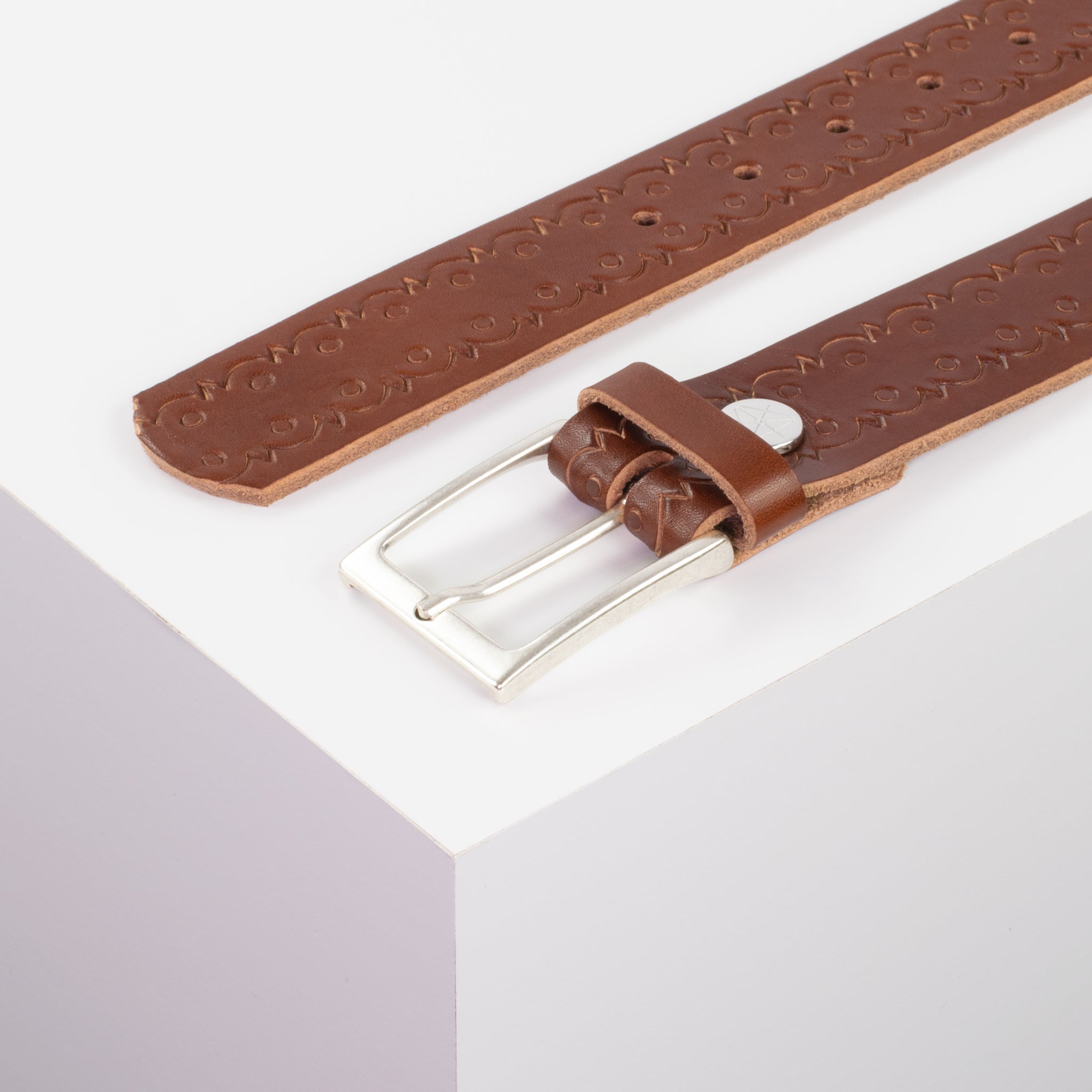 Ledergürtel 3.5cm cognac Lochwelle#farbe_cognac
