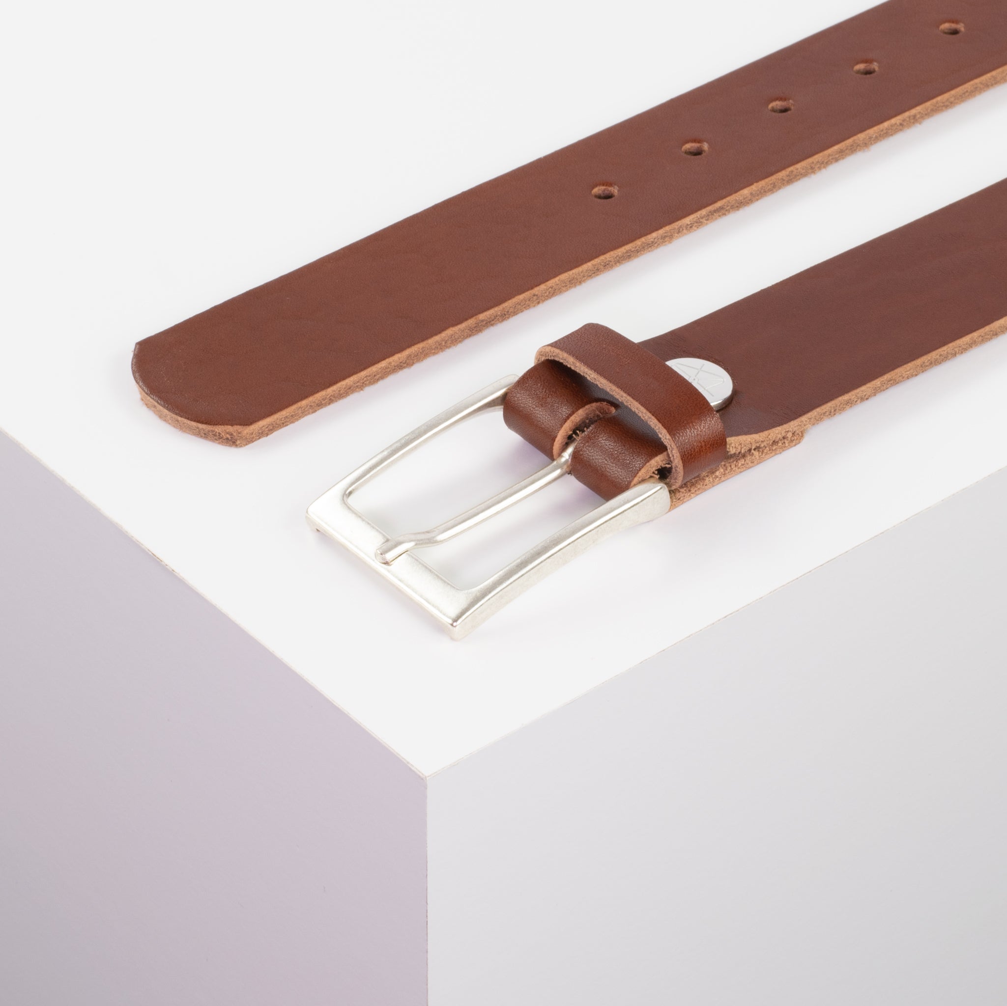 Ledergürtel 3.5cm cognac ohne Muster#farbe_cognac