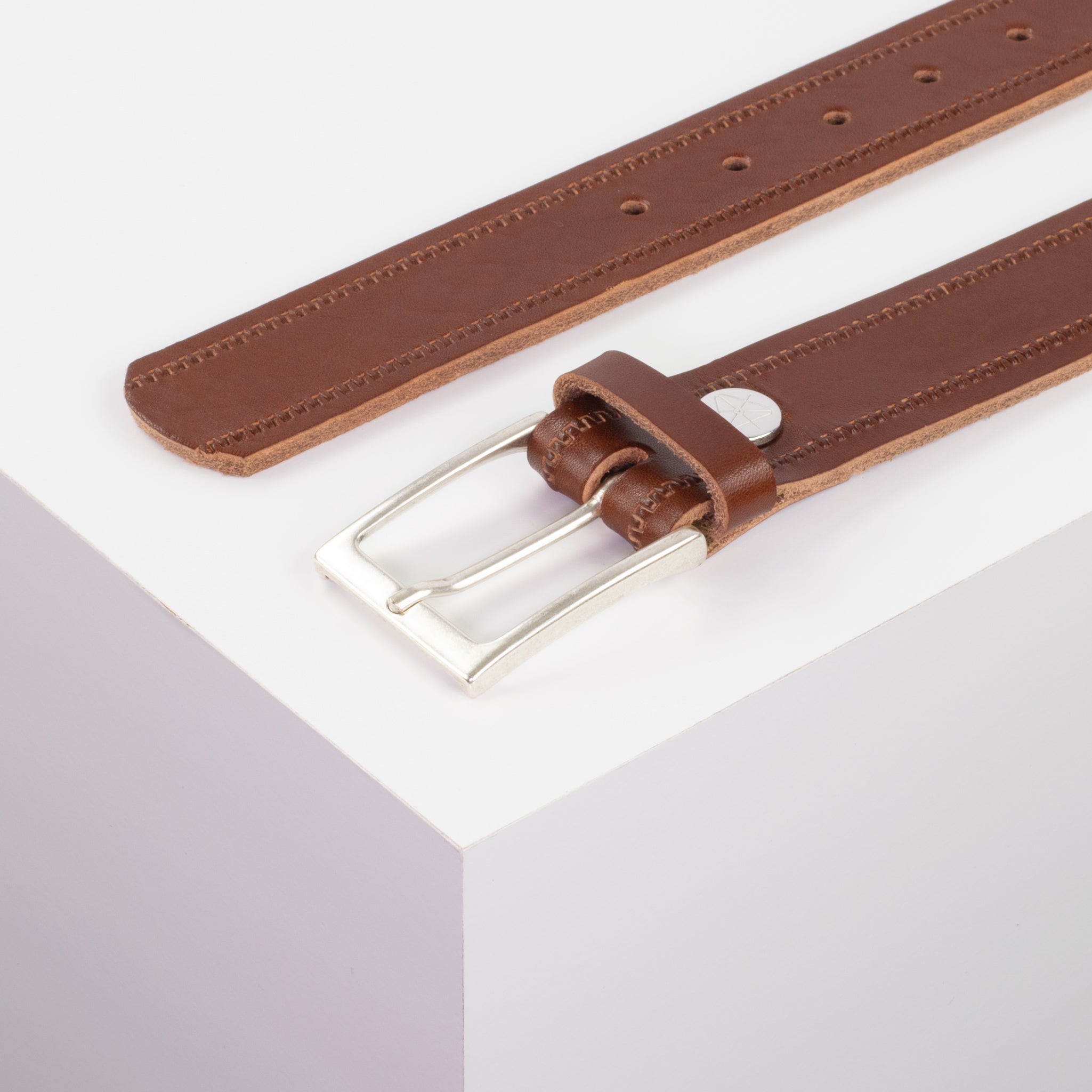 Ledergürtel 3.5cm cognac Reisverschluss#farbe_cognac
